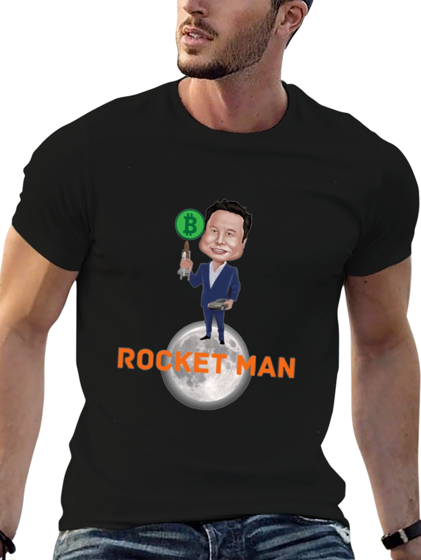 Bitcoin Rocket Man T-Shirt - Elon Musk