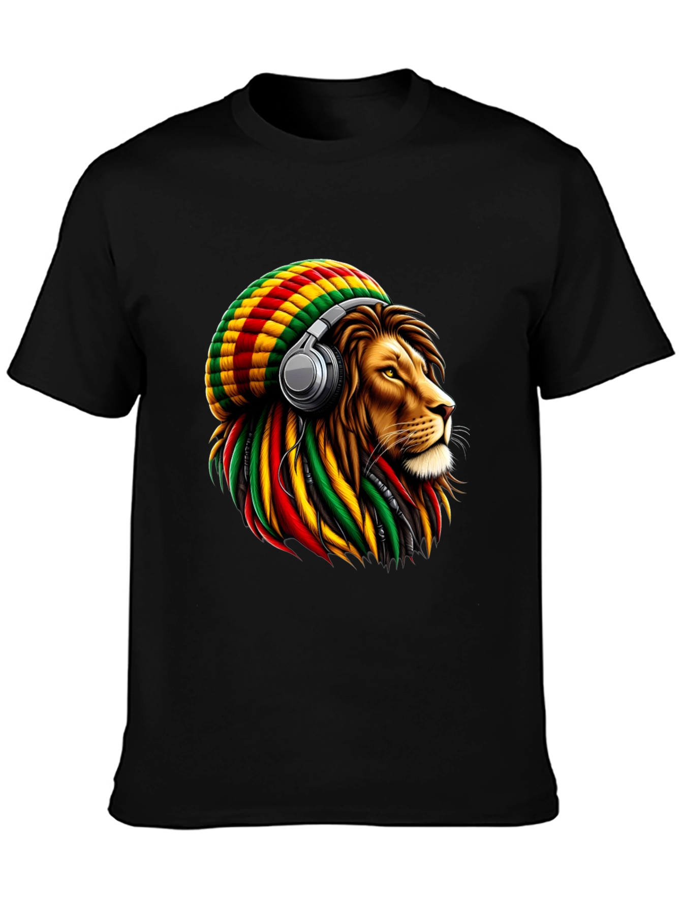 Rasta Lion Headphone T-Shirt