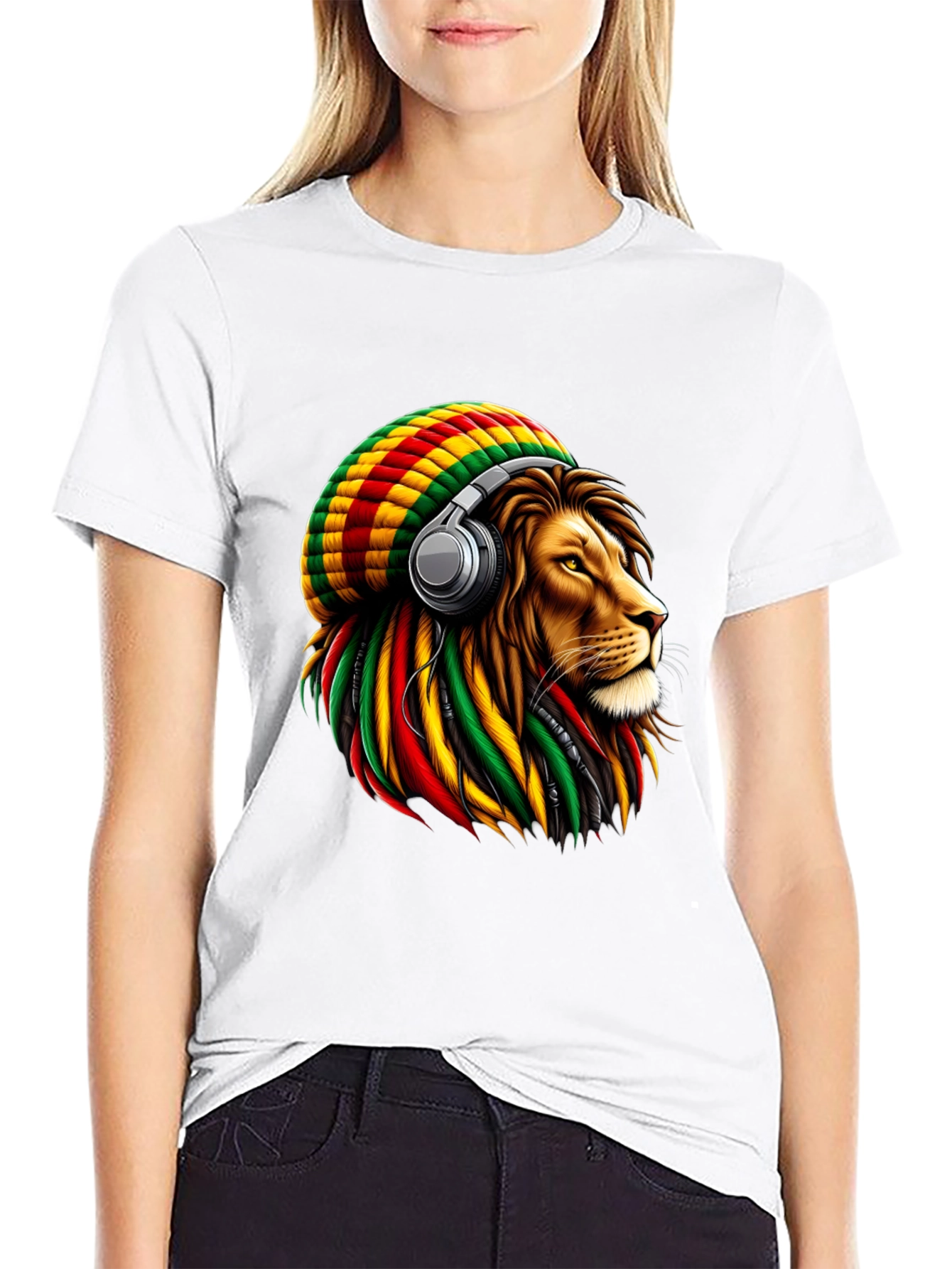Rasta Lion Headphone T-Shirt