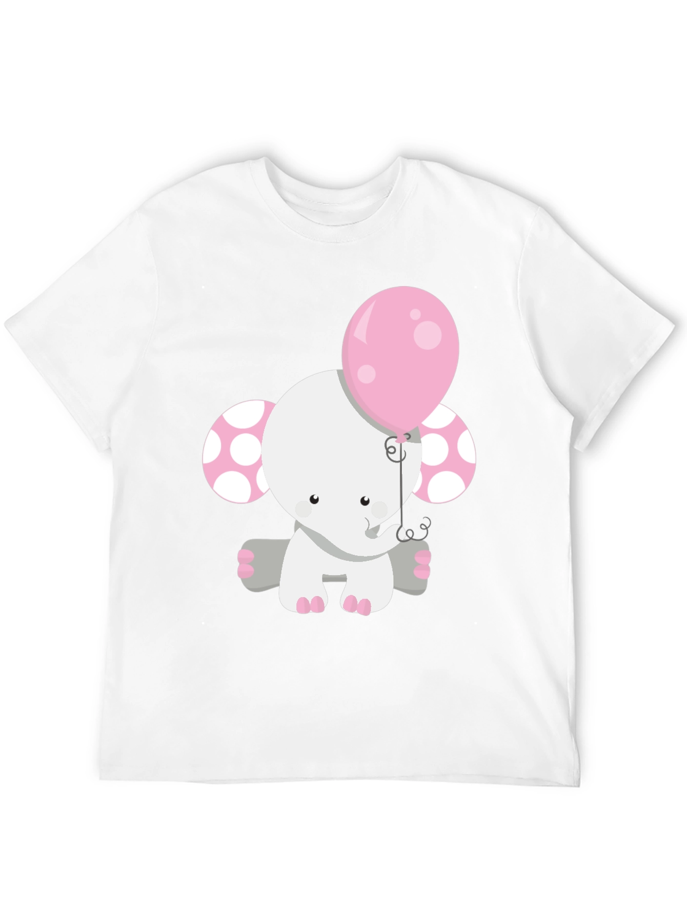 Cute Elephant Holding Balloon Graphic Tee