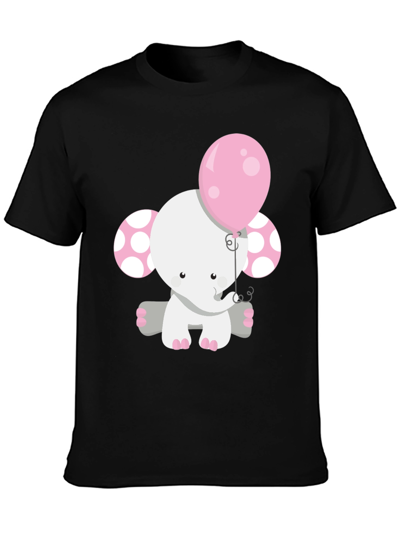 Cute Elephant Holding Balloon Graphic Tee