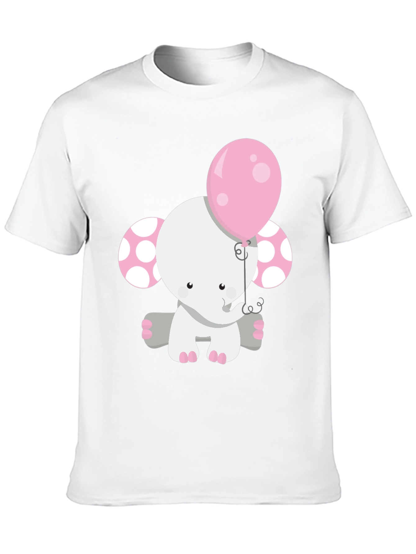 Cute Elephant Holding Balloon Graphic Tee