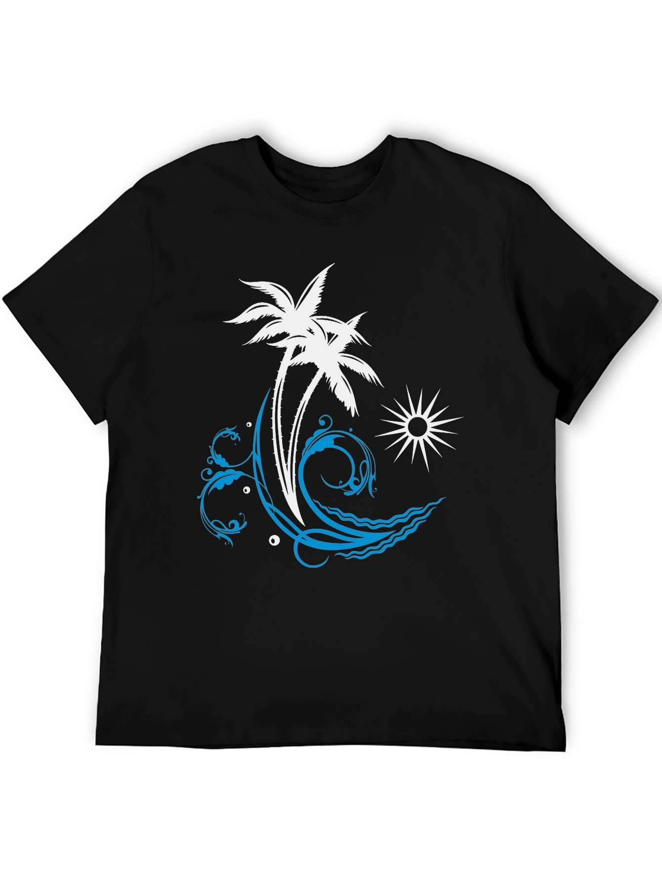 Tropical Palm Tree Wave Graphic T-Shirt