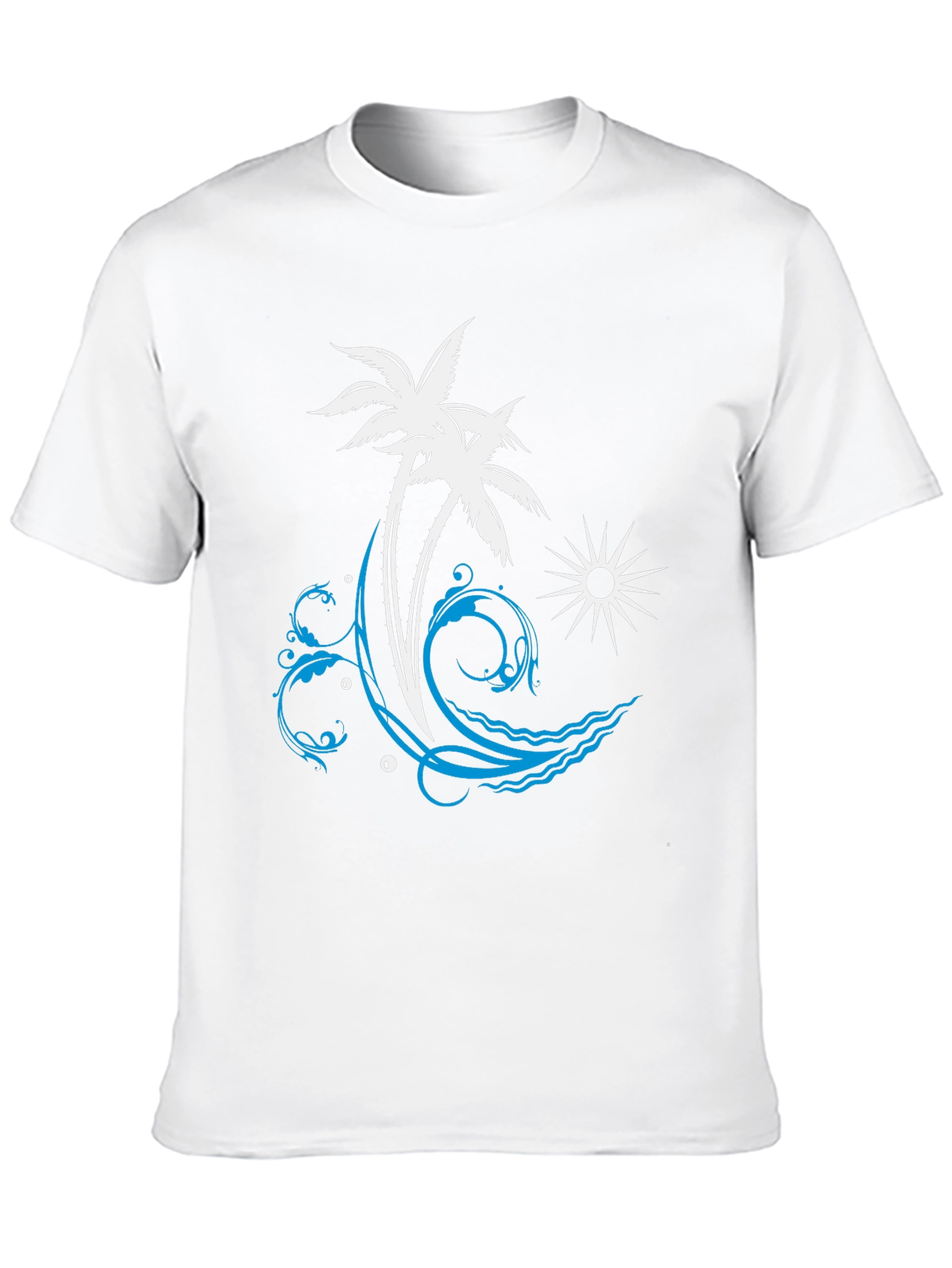 Tropical Palm Tree Wave Graphic T-Shirt