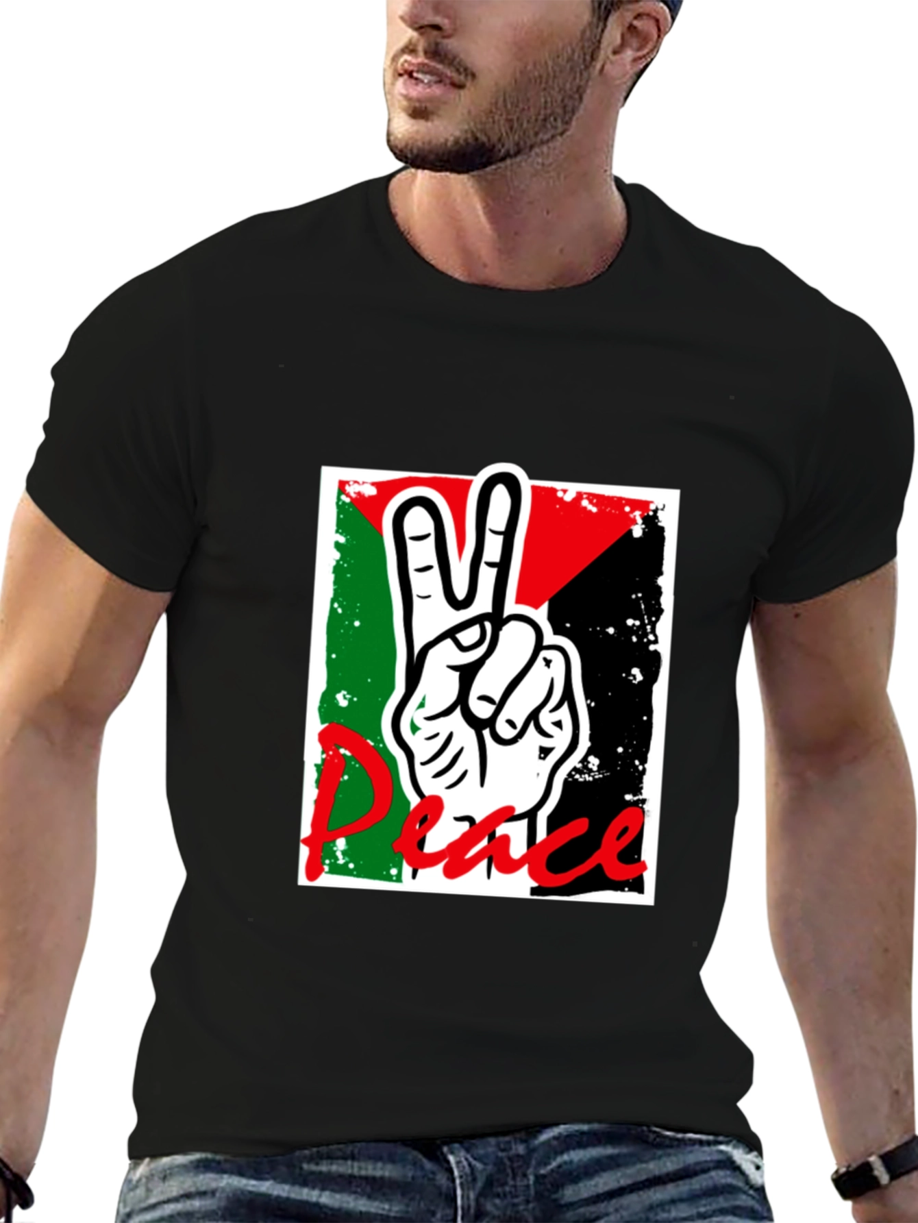 Peace Sign Palestine Flag T-Shirt