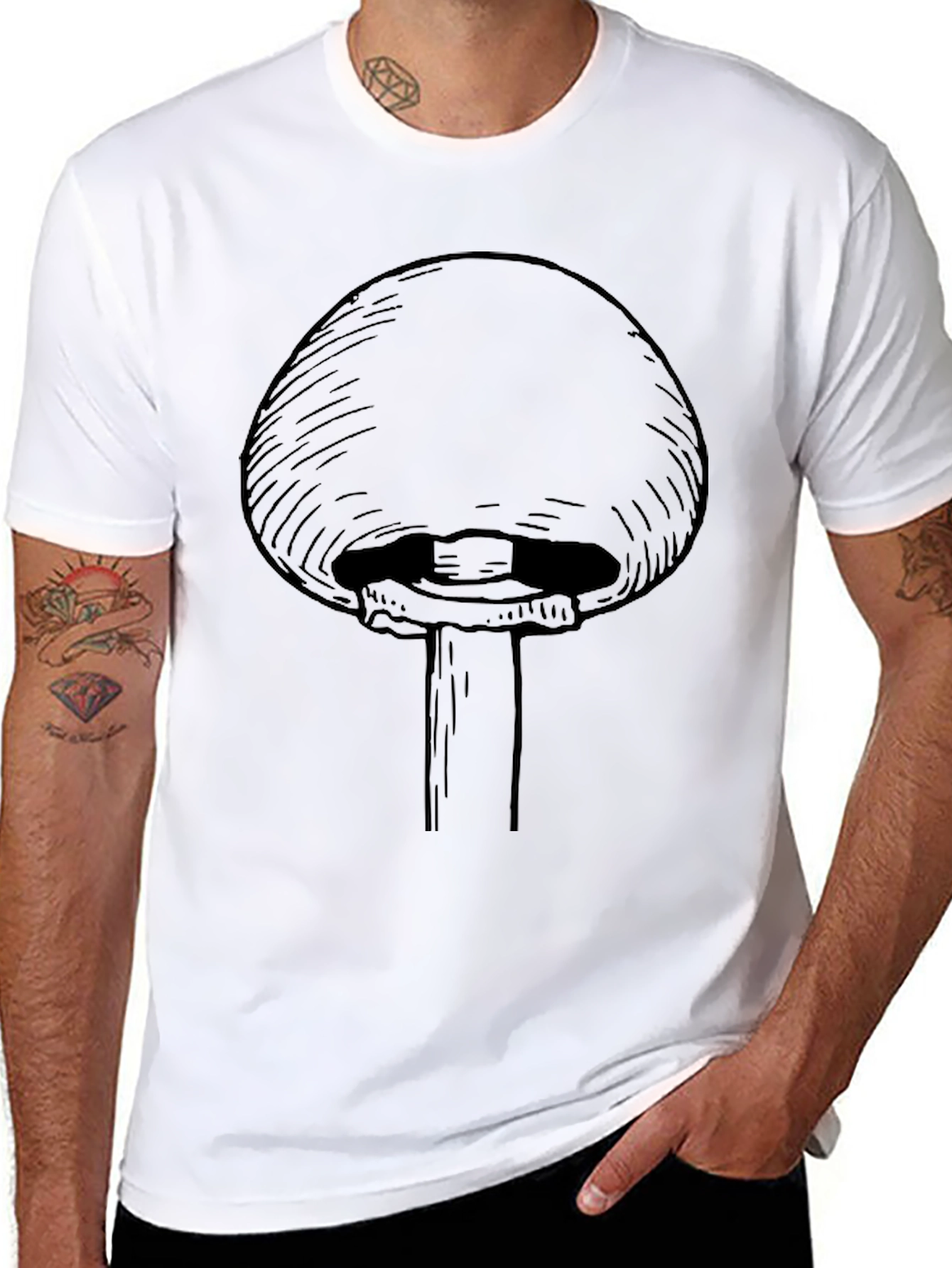 Mushroom Graphic T-Shirt - Unisex Black Tee