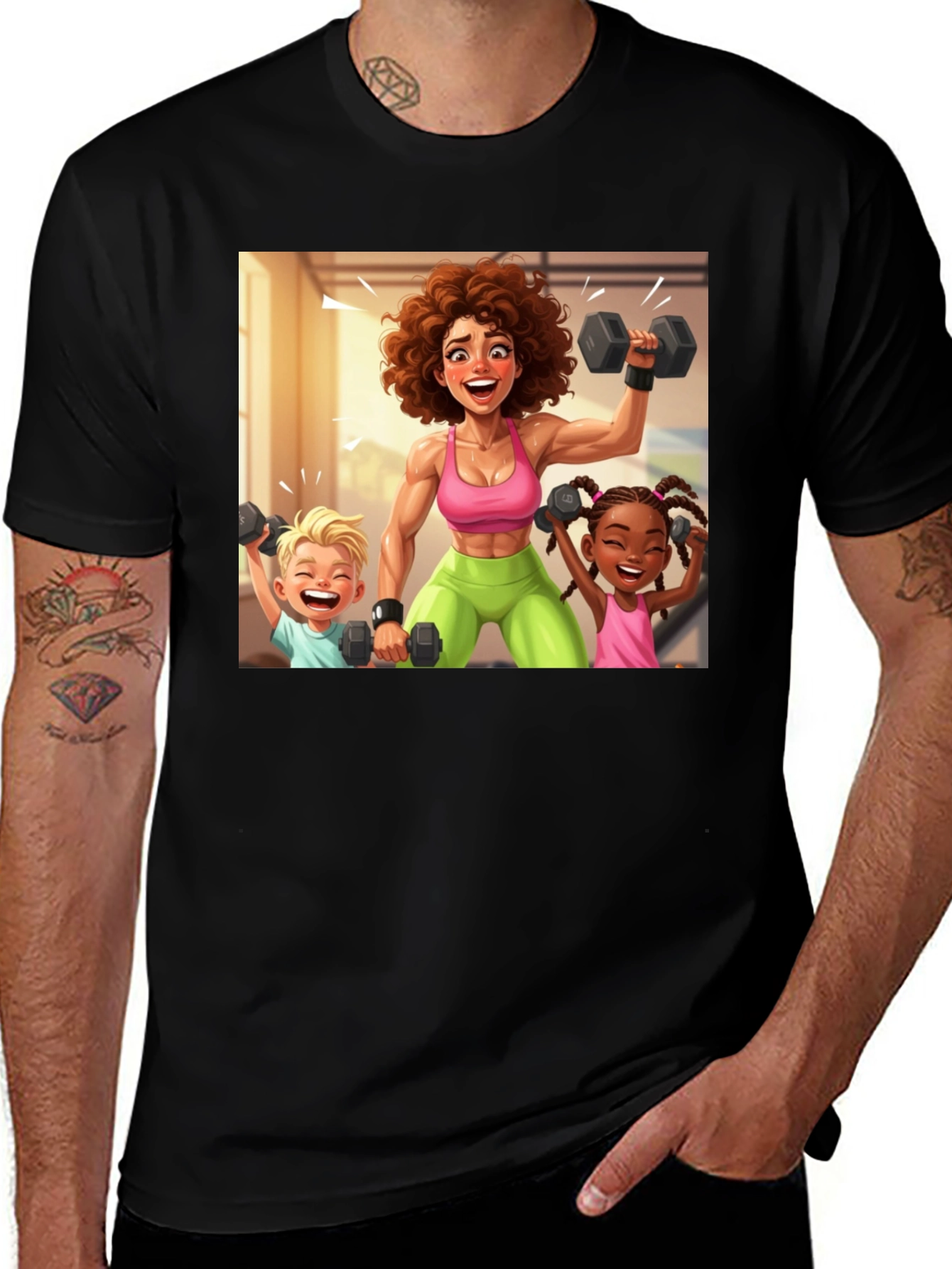 Workout Mom & Kids Graphic Tee