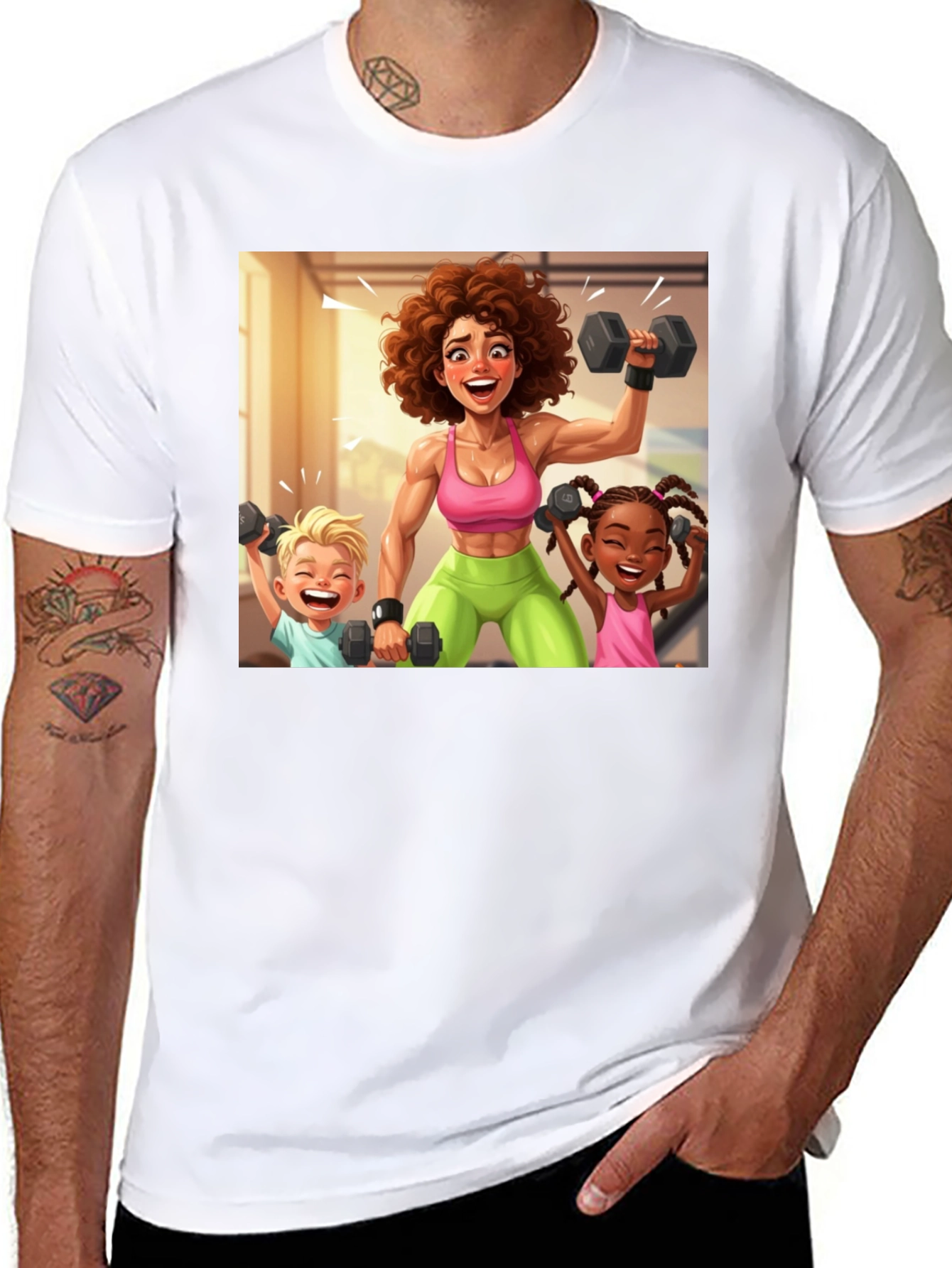Workout Mom & Kids Graphic Tee