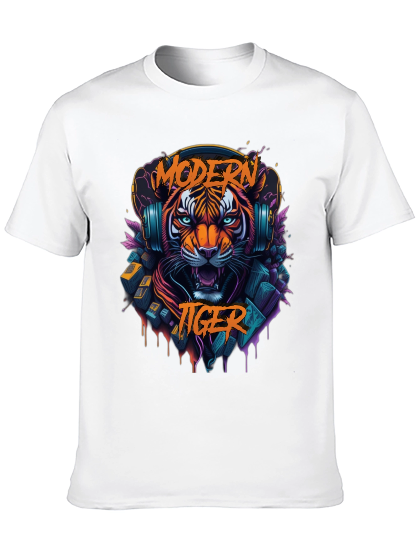 Modern Tiger Graphic Tee - Cool Animal Shirt