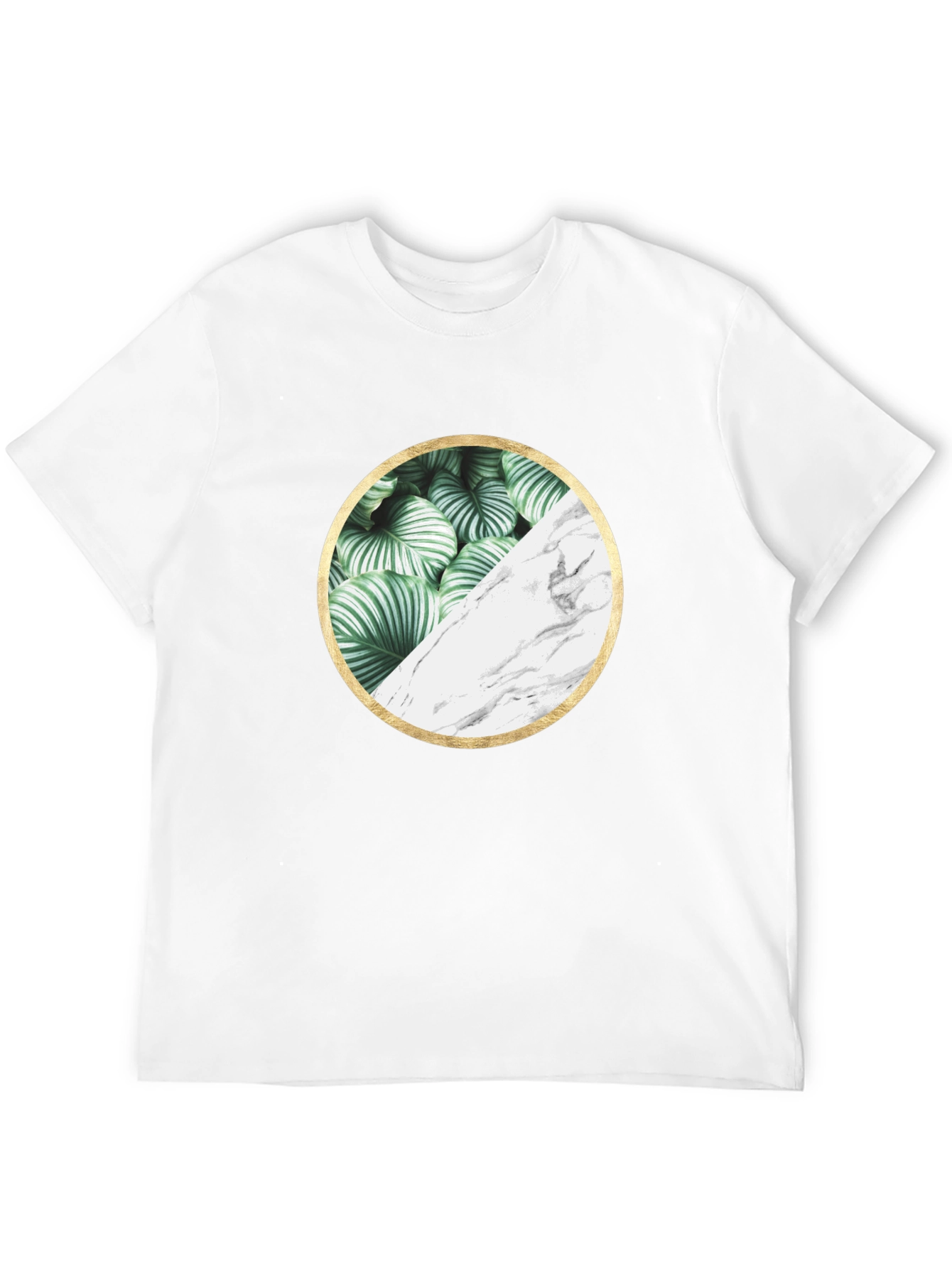 Nature Marble Circle Graphic Black Tee