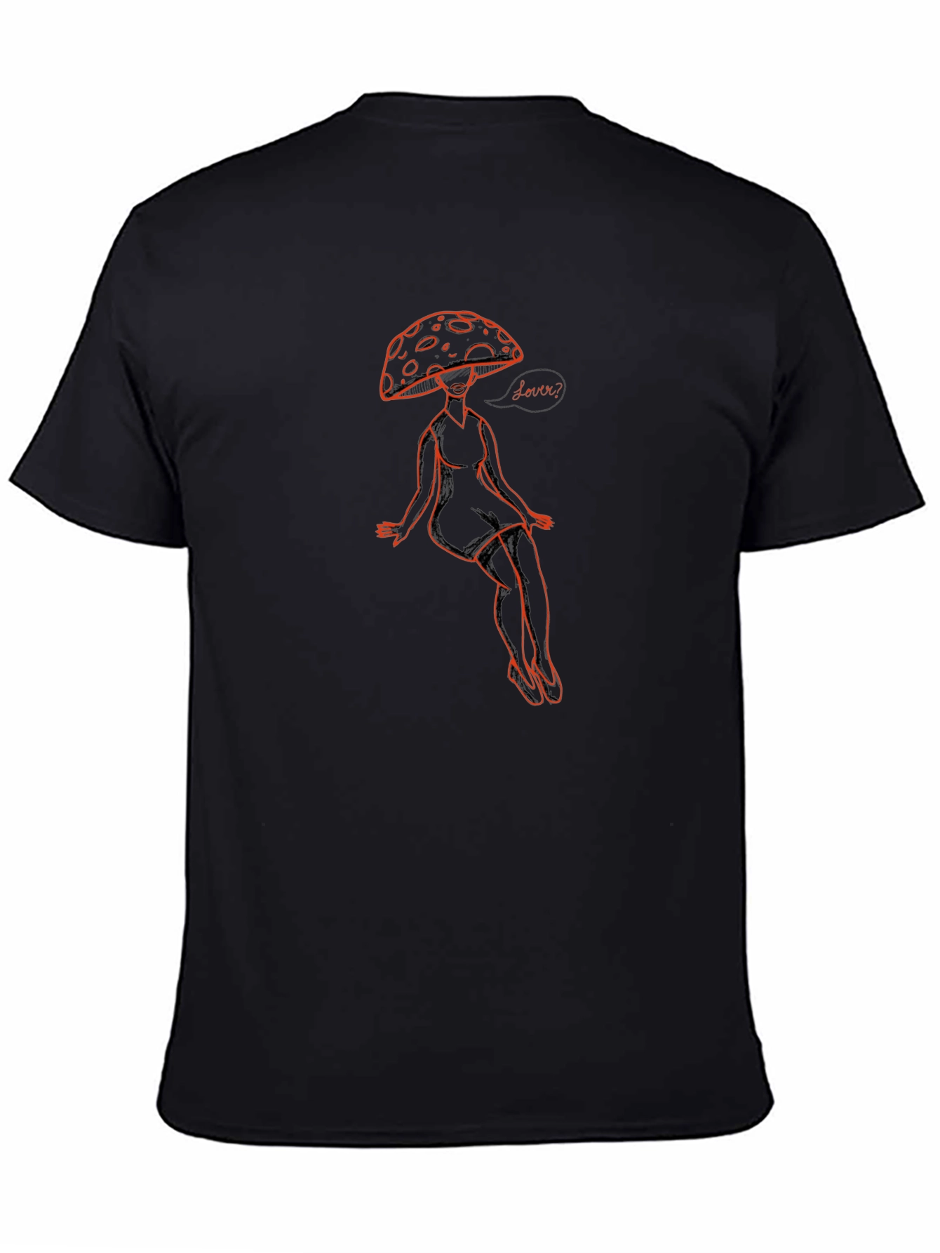 Mushroom Lover Graphic Tee - Black