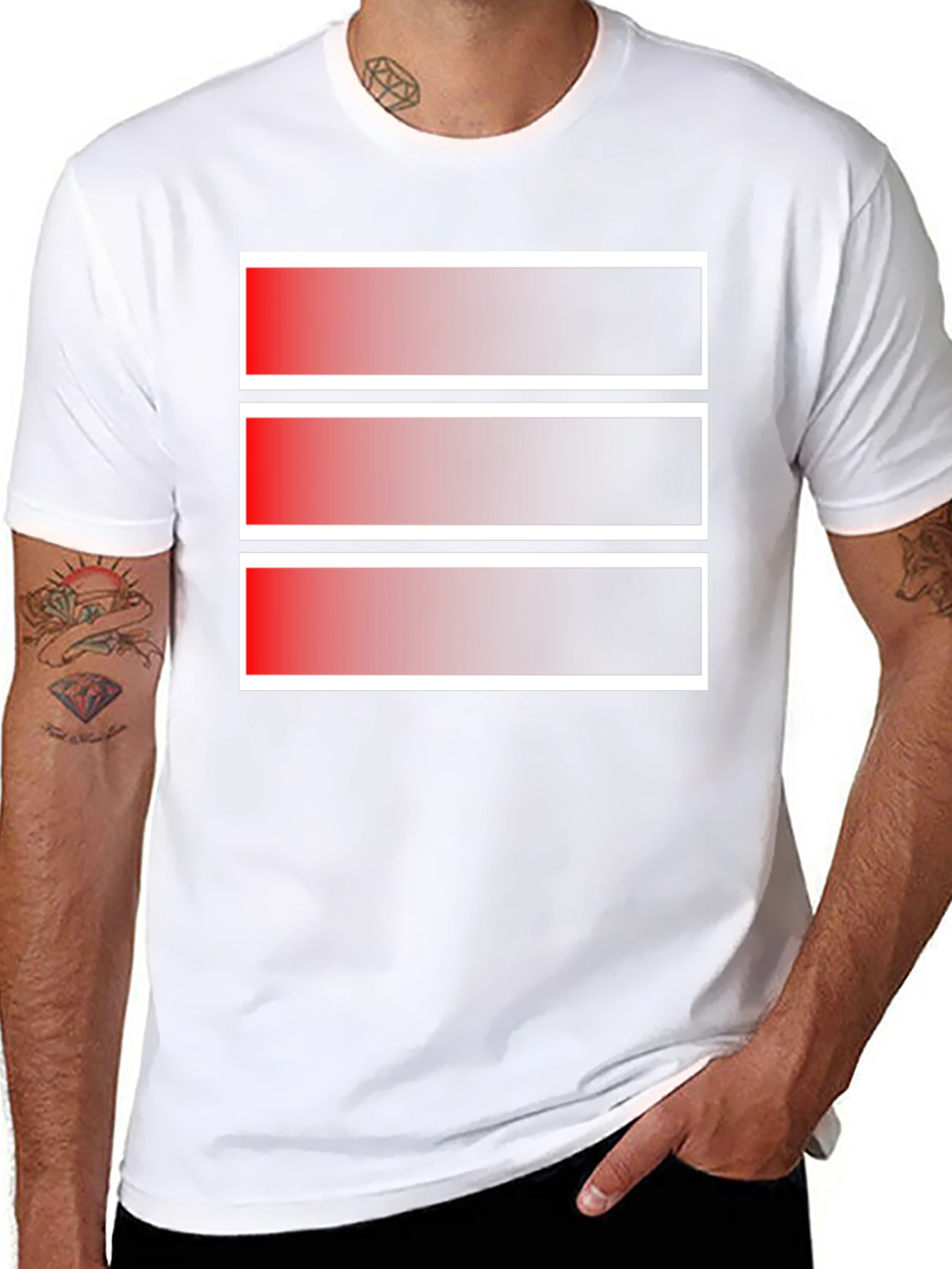 Gradient Stripe Graphic Tee - Modern Style
