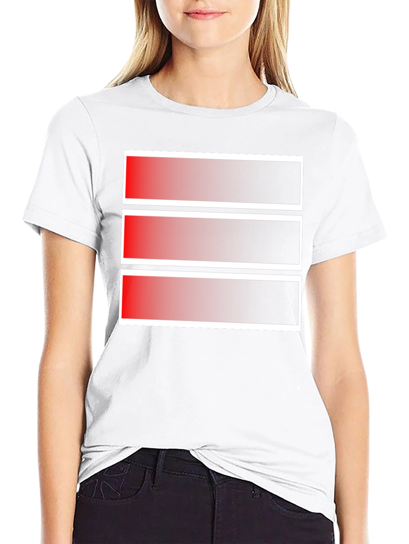 Gradient Stripe Graphic Tee - Modern Style