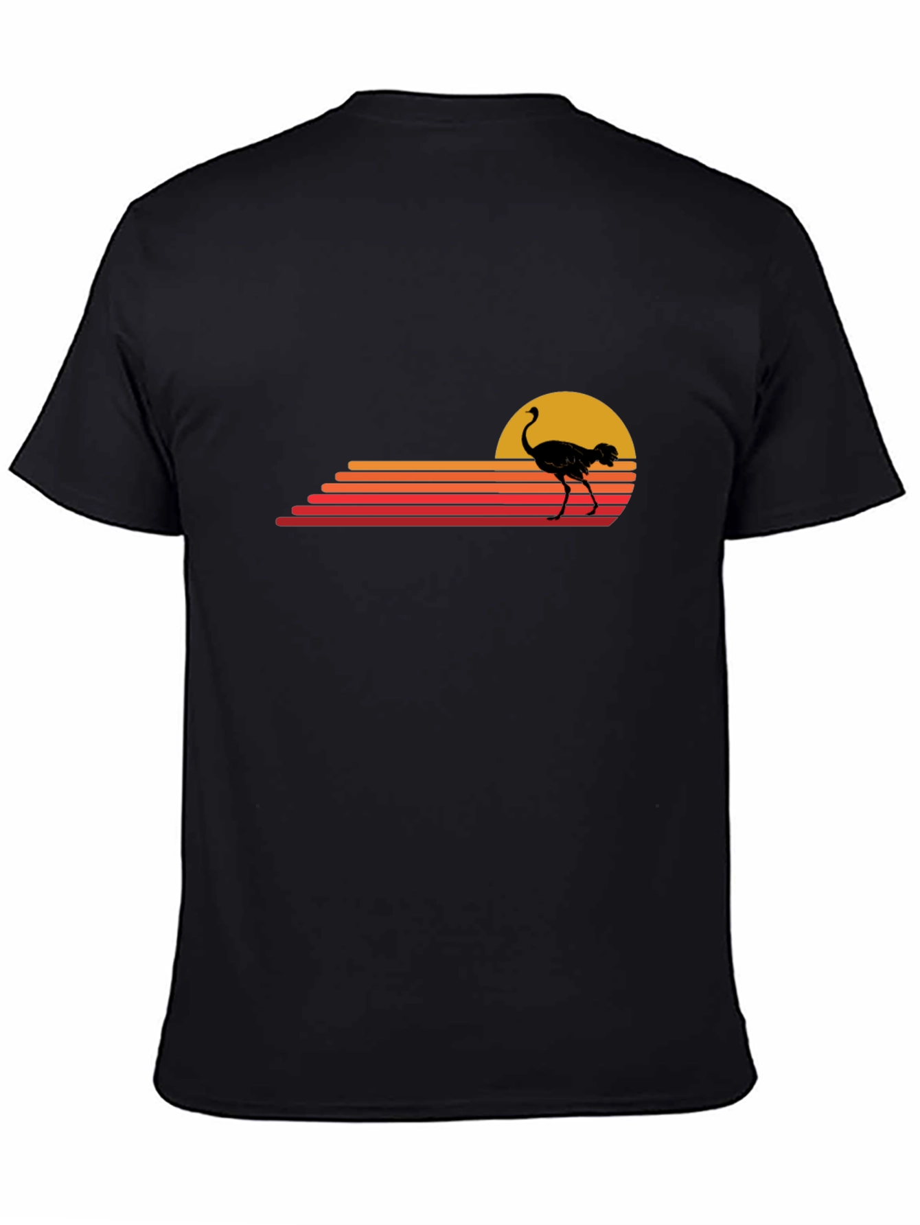 Retro Ostrich Sunset Graphic T-Shirt