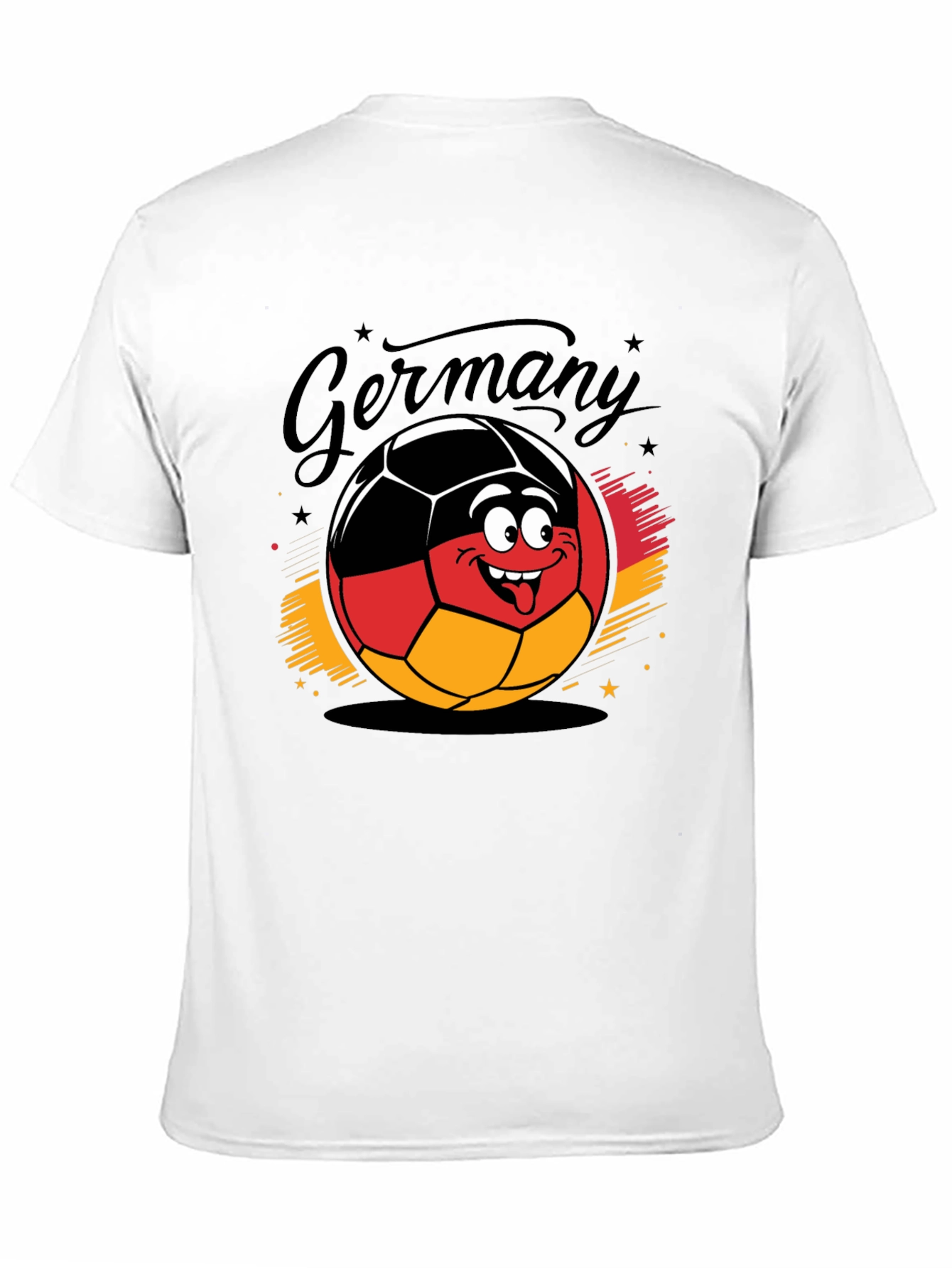 Germany Soccer Ball Cartoon Black T-Shirt