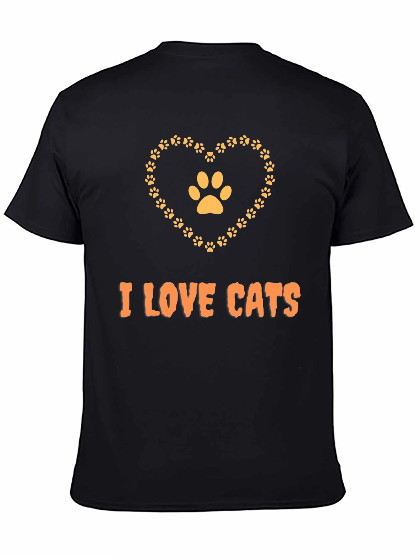 I Love Cats T-Shirt: Paw Print Heart Graphic Tee