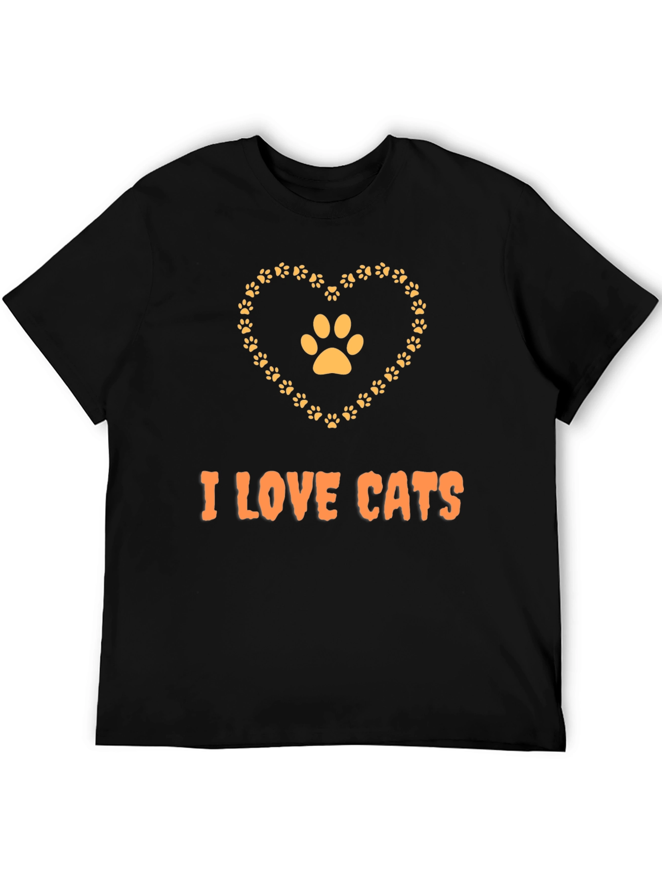 I Love Cats T-Shirt: Paw Print Heart Graphic Tee
