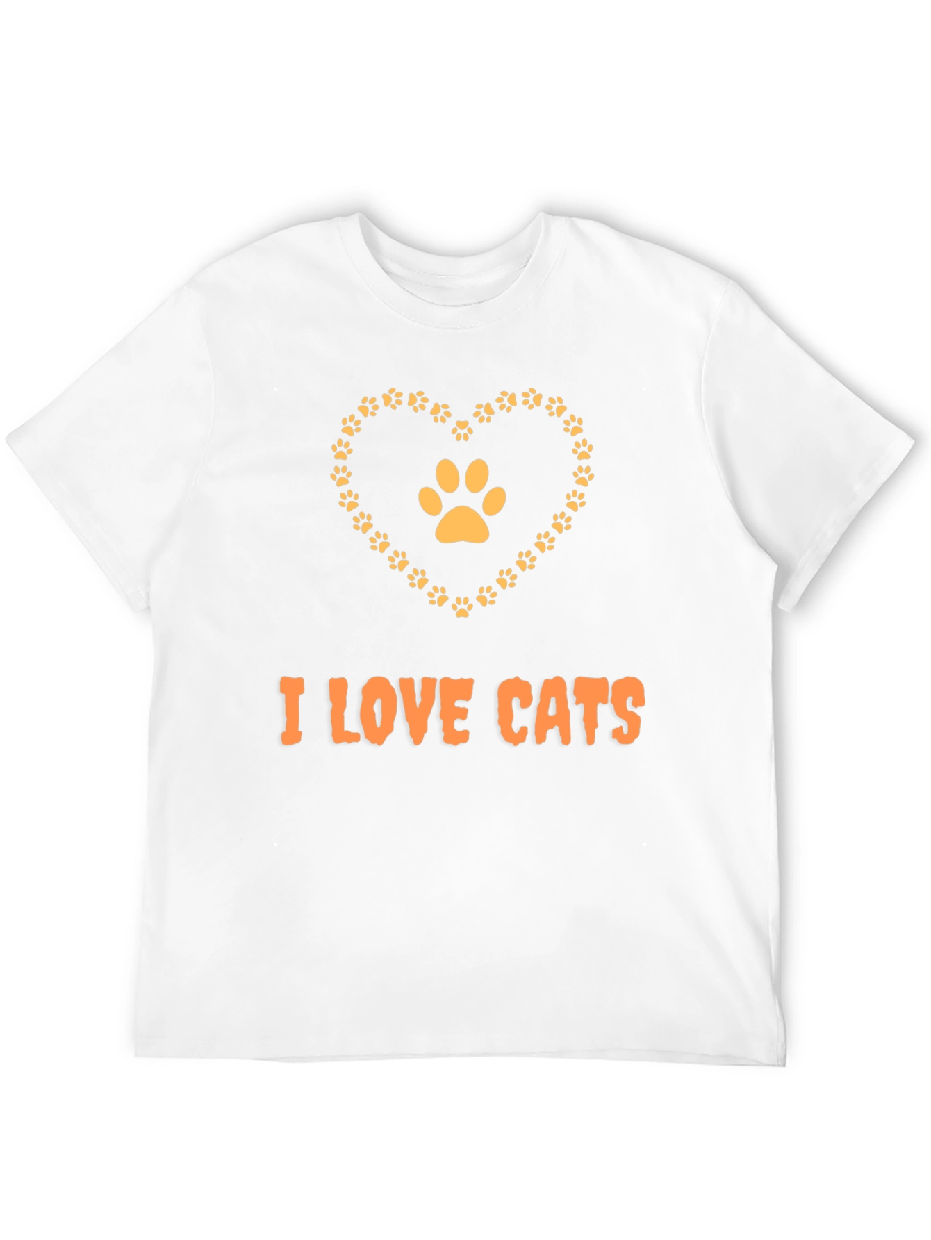 I Love Cats T-Shirt: Paw Print Heart Graphic Tee