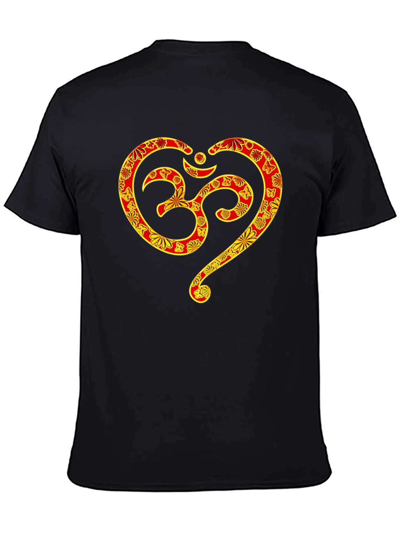 Om Symbol Heart Graphic T-Shirt - Black