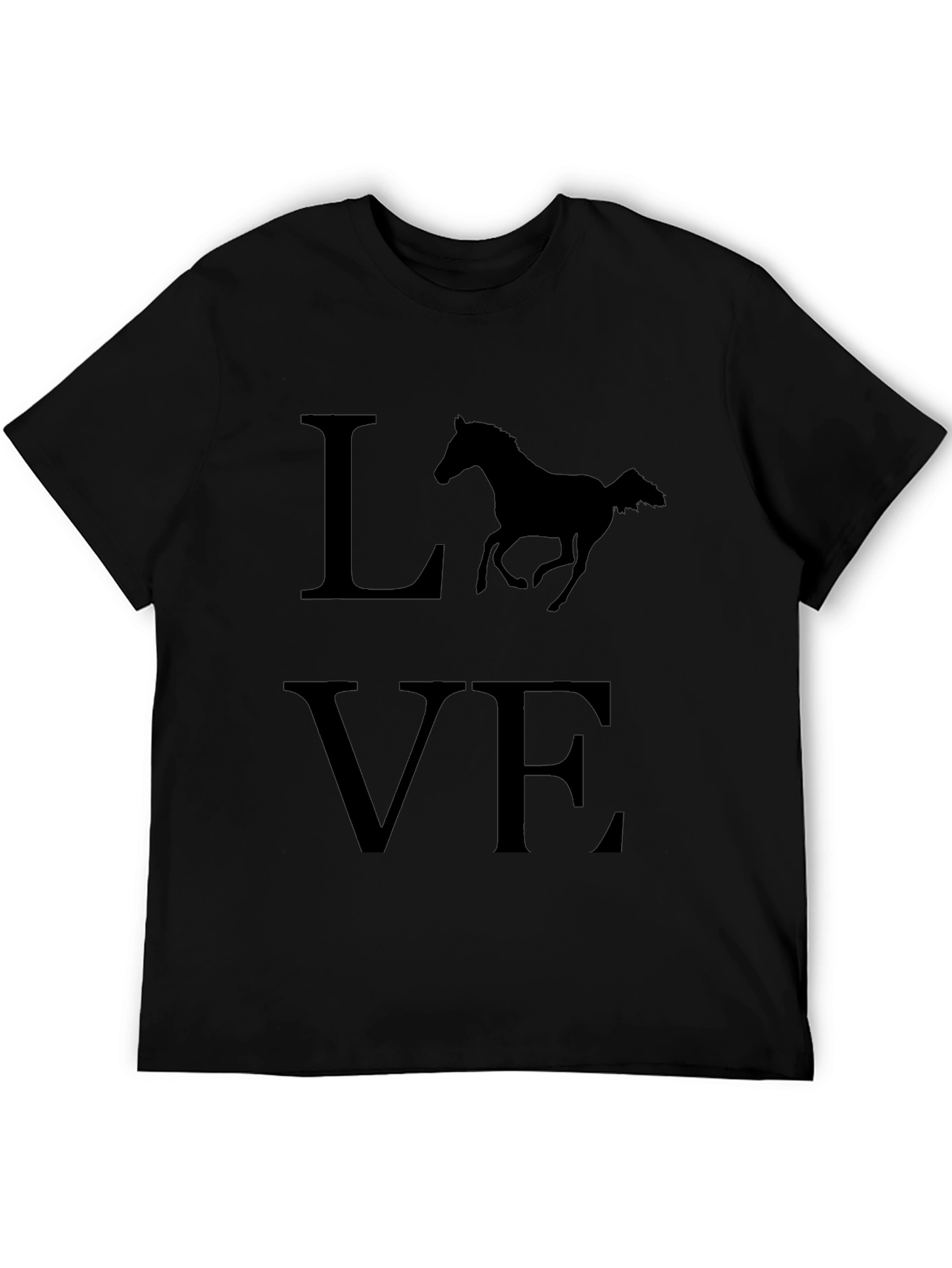 Love Horses T-Shirt Black Graphic Tee