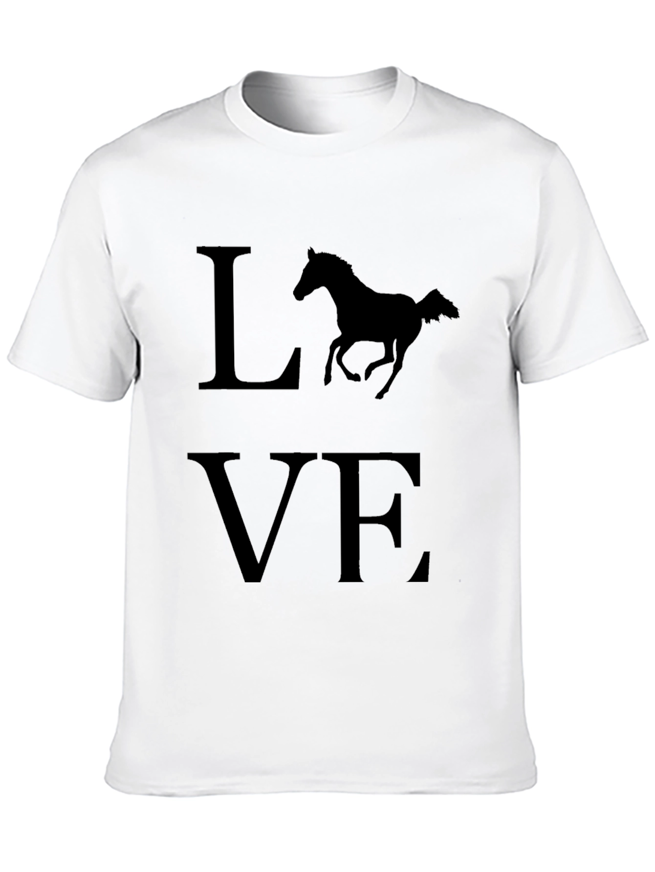 Love Horses T-Shirt Black Graphic Tee