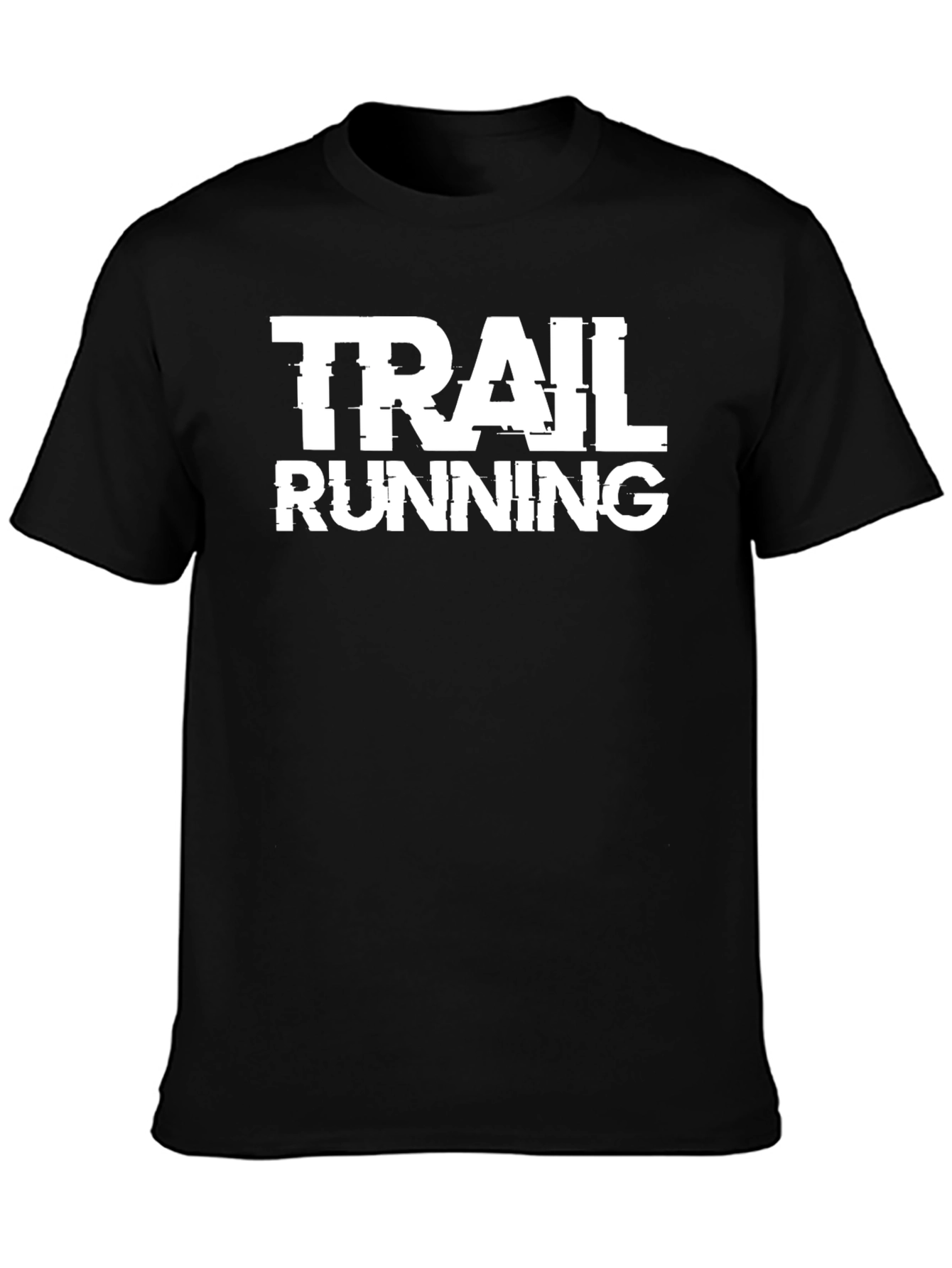 Trail Running Graphic Tee - Black Cotton T-Shirt