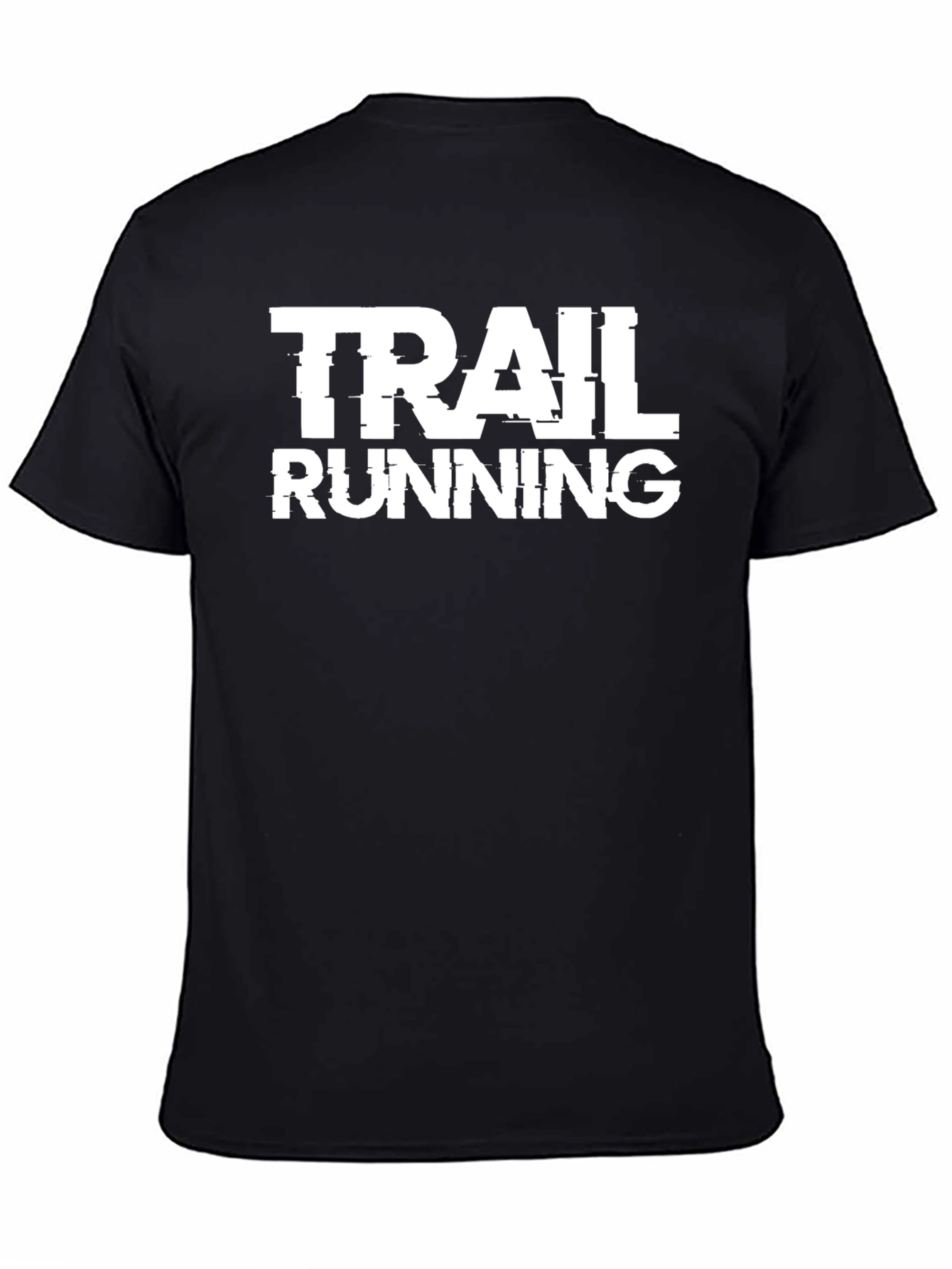 Trail Running Graphic Tee - Black Cotton T-Shirt