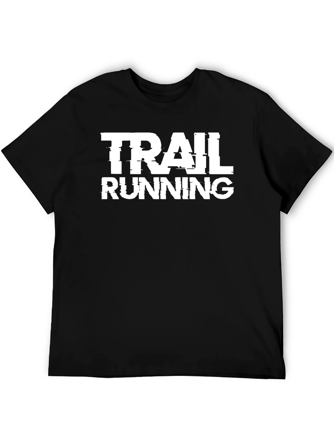 Trail Running Graphic Tee - Black Cotton T-Shirt