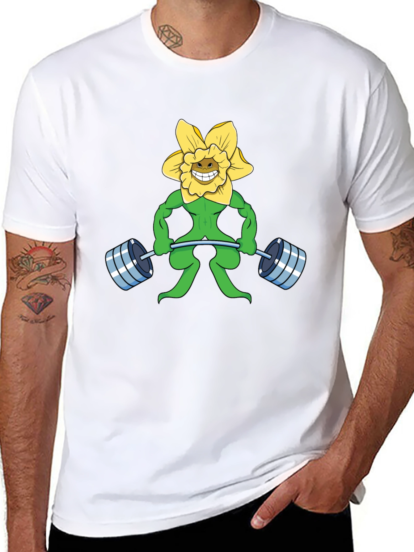 Funny Flower Powerlifting Black T-Shirt