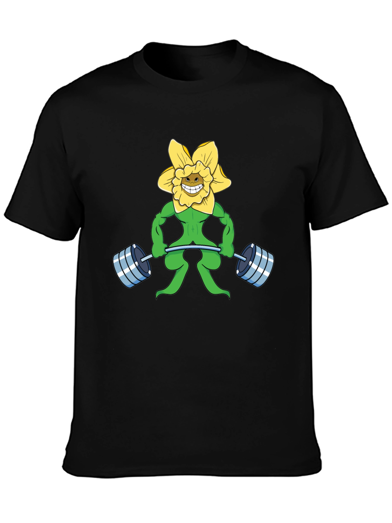 Funny Flower Powerlifting Black T-Shirt