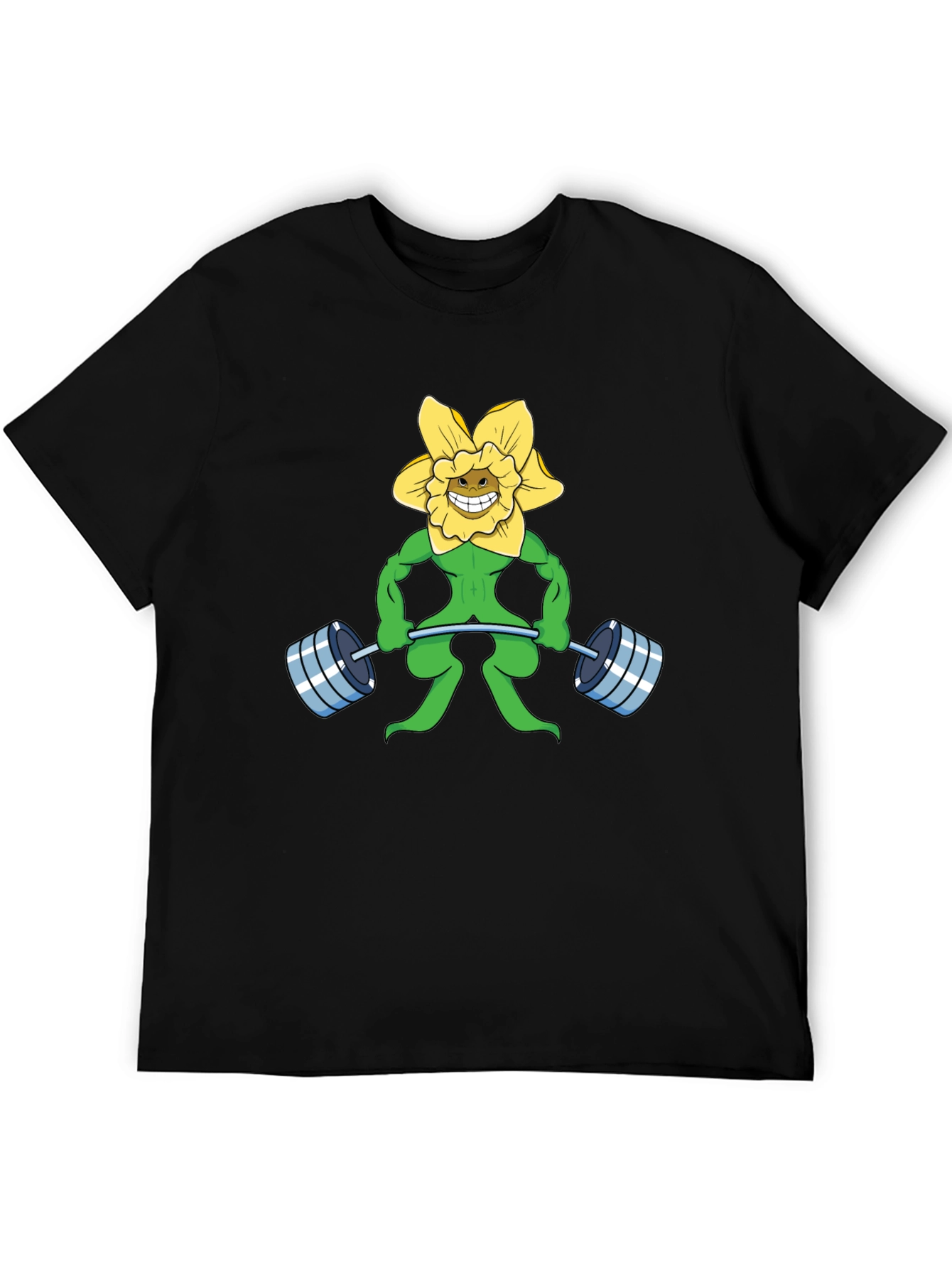 Funny Flower Powerlifting Black T-Shirt
