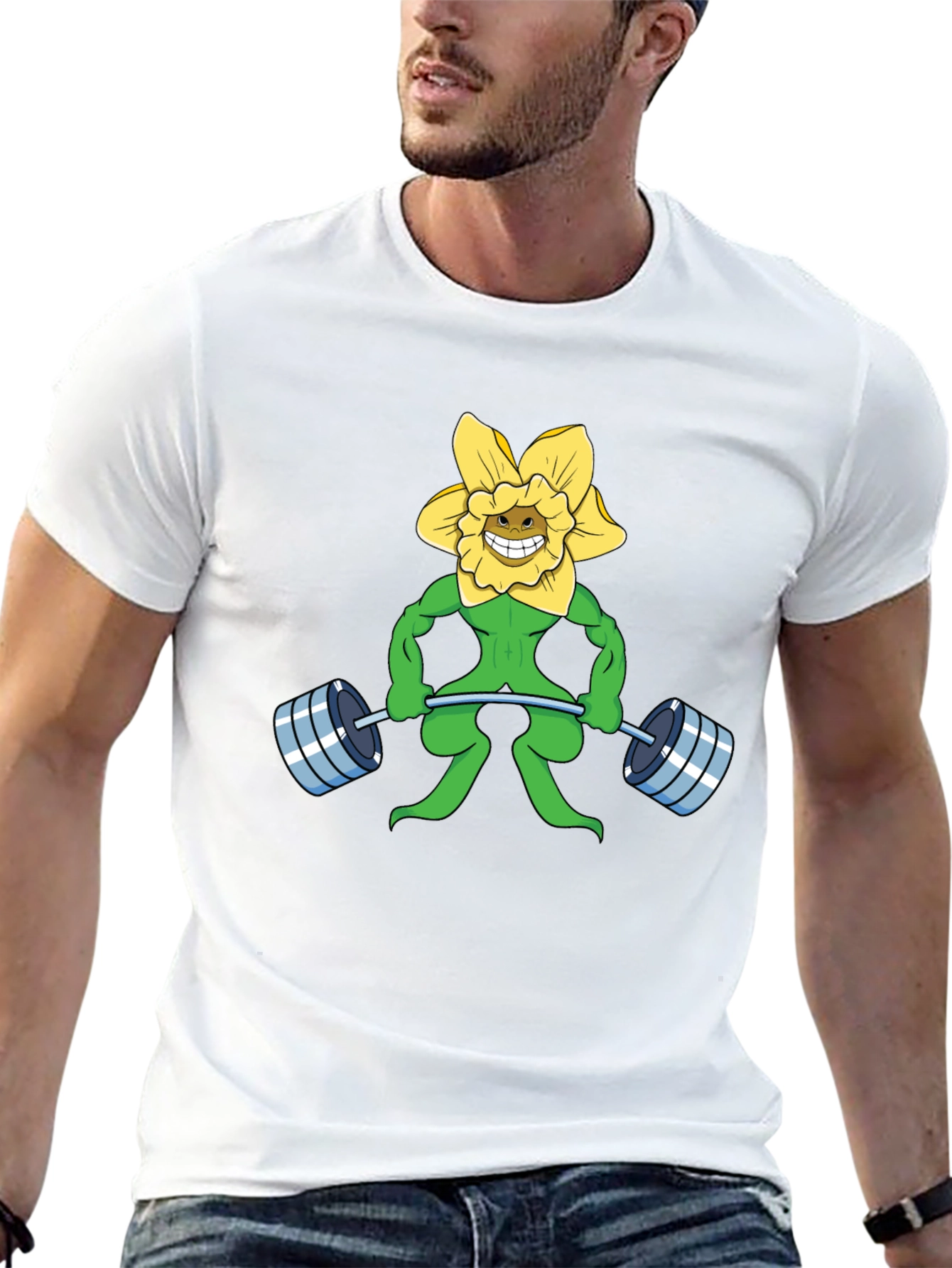 Funny Flower Powerlifting Black T-Shirt