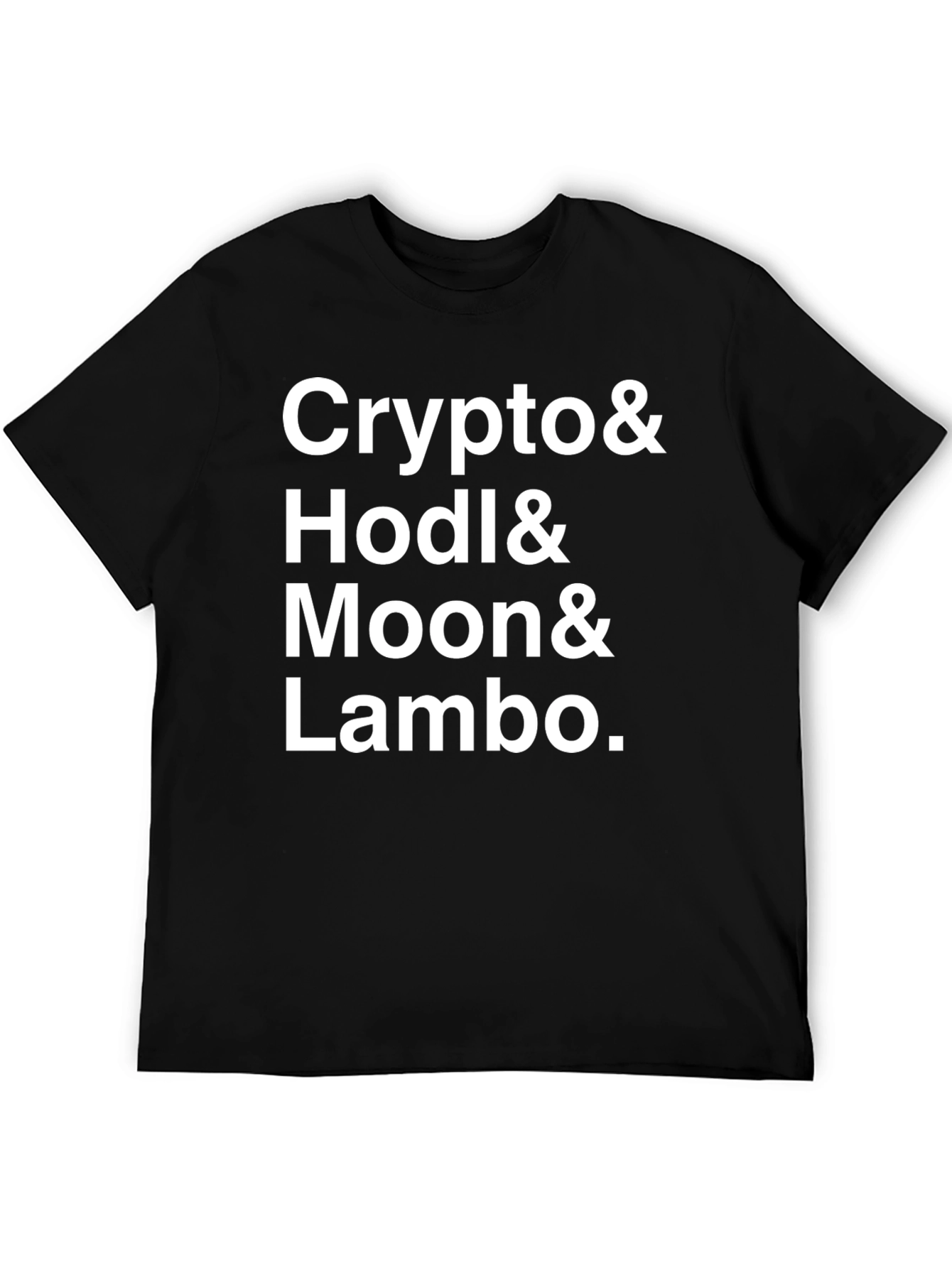 Crypto HODL Moon Lambo Black Graphic T-Shirt