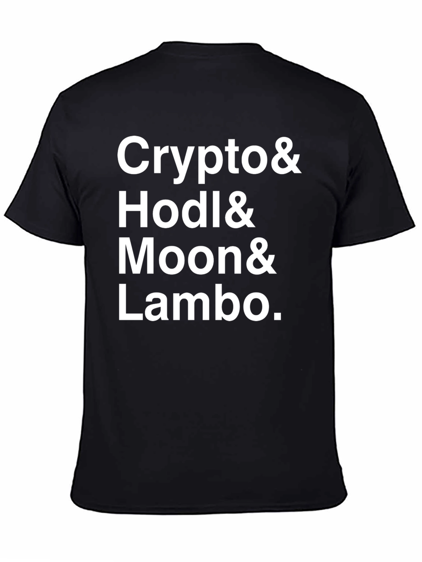 Crypto HODL Moon Lambo Black Graphic T-Shirt
