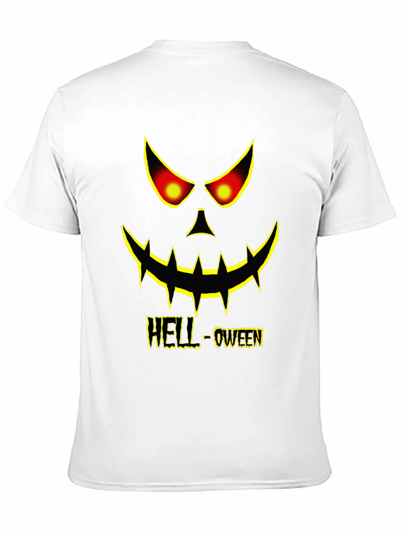 Hell-oween Pumpkin Face Graphic T-Shirt
