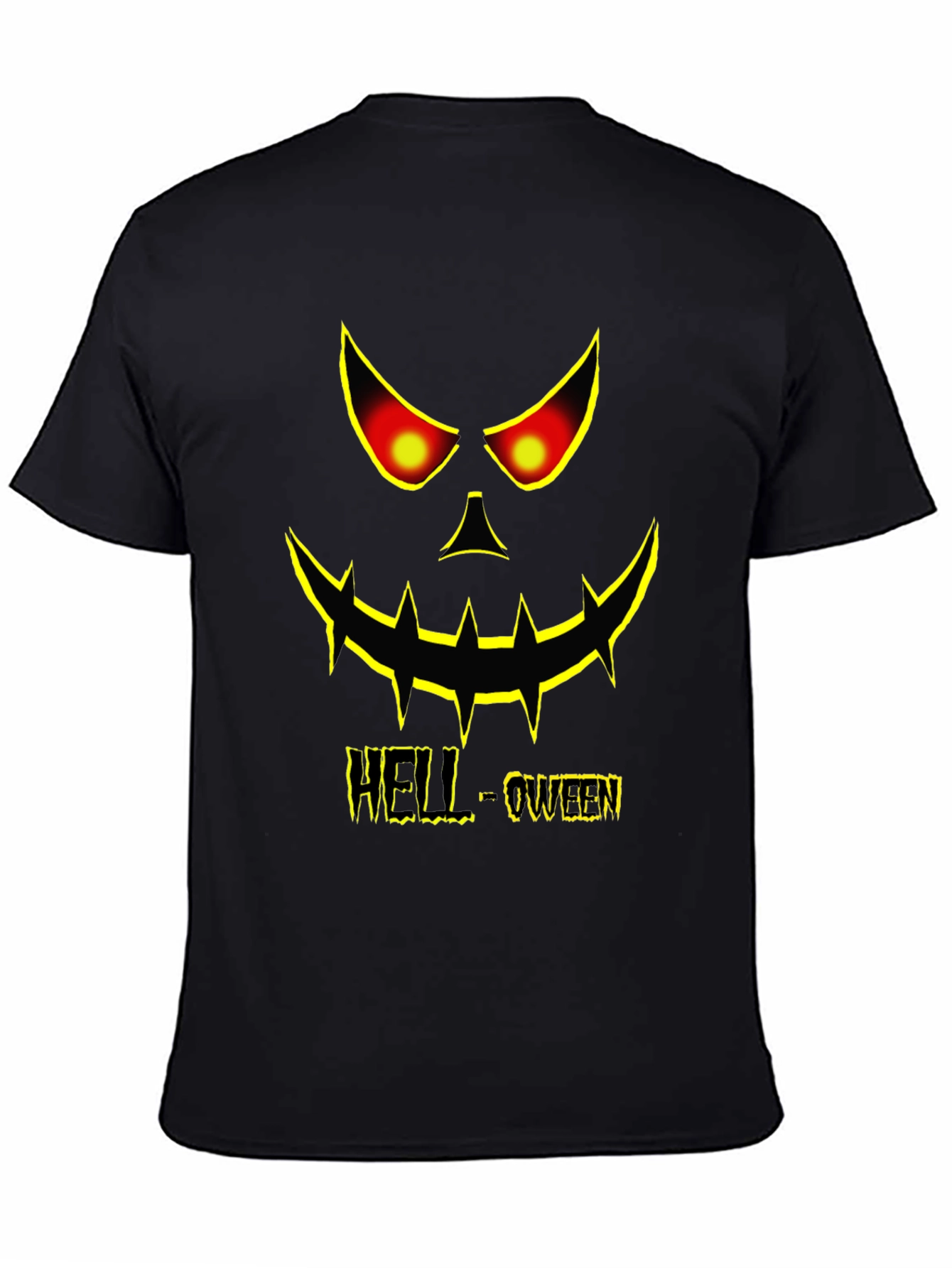Hell-oween Pumpkin Face Graphic T-Shirt