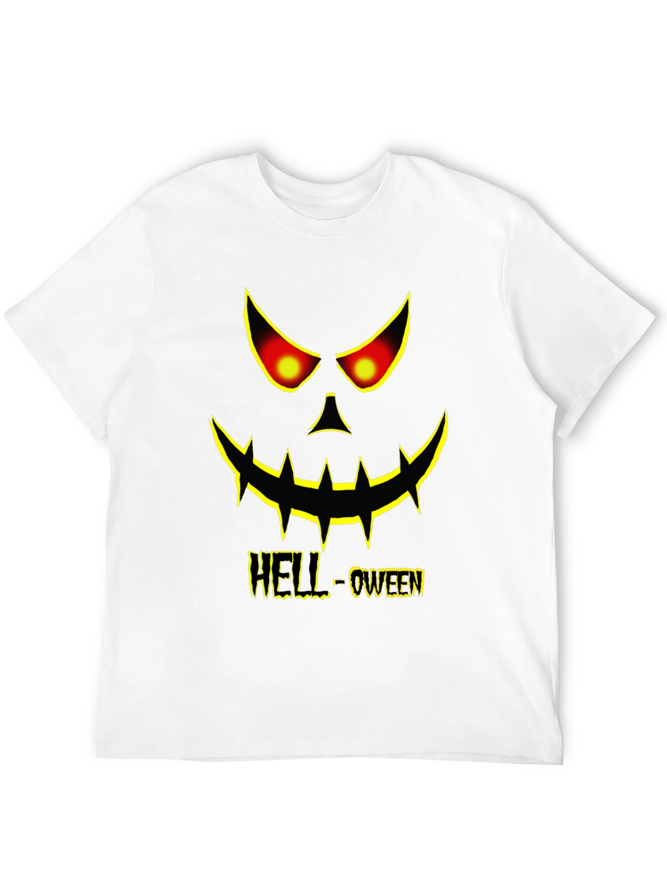 Hell-oween Pumpkin Face Graphic T-Shirt