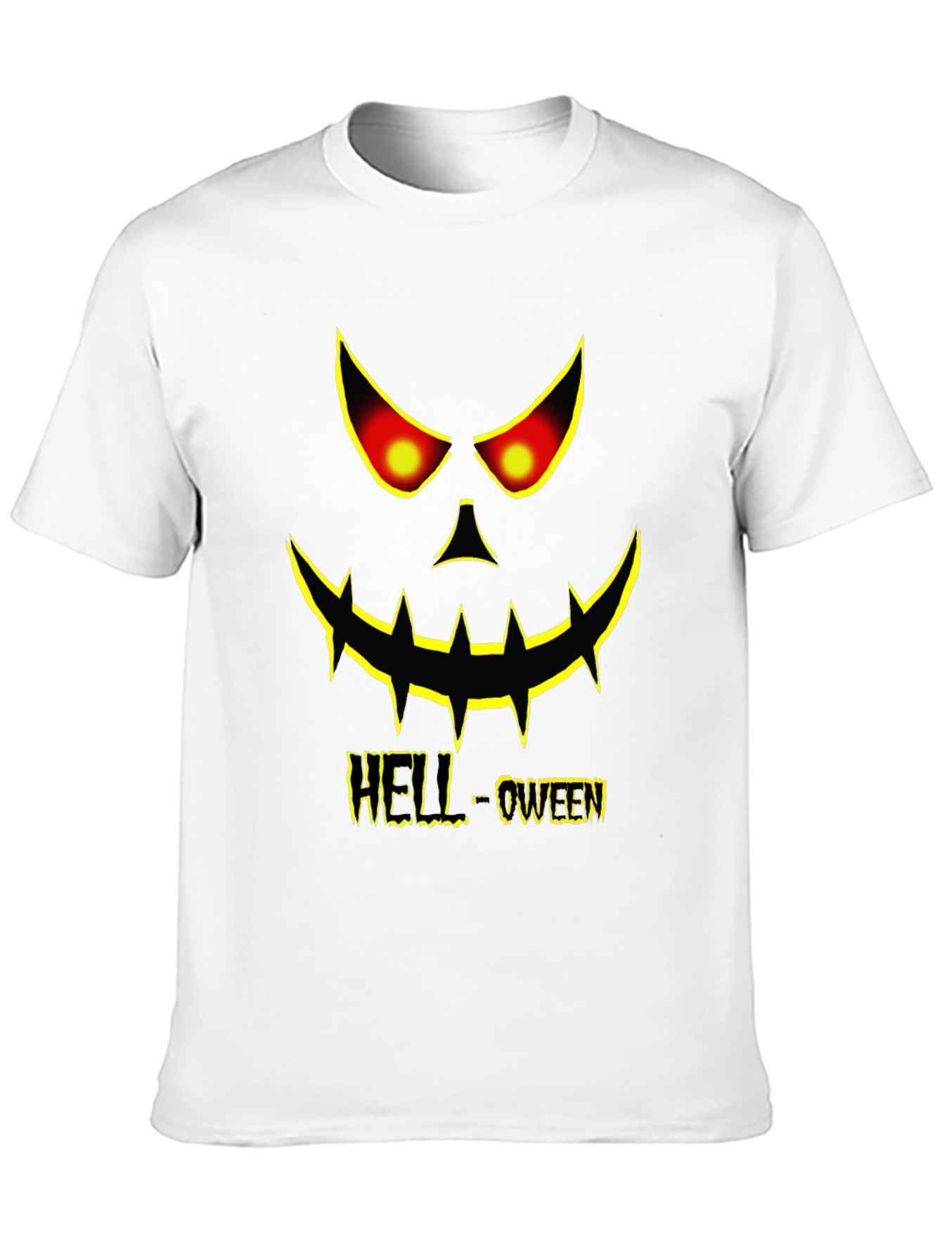 Hell-oween Pumpkin Face Graphic T-Shirt
