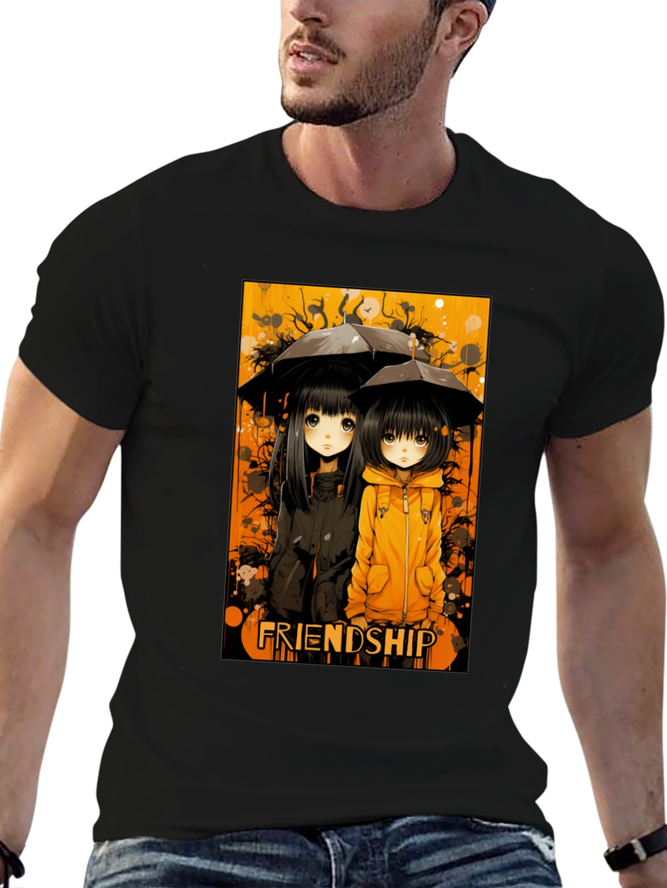 Friendship Anime Style Graphic T-Shirt