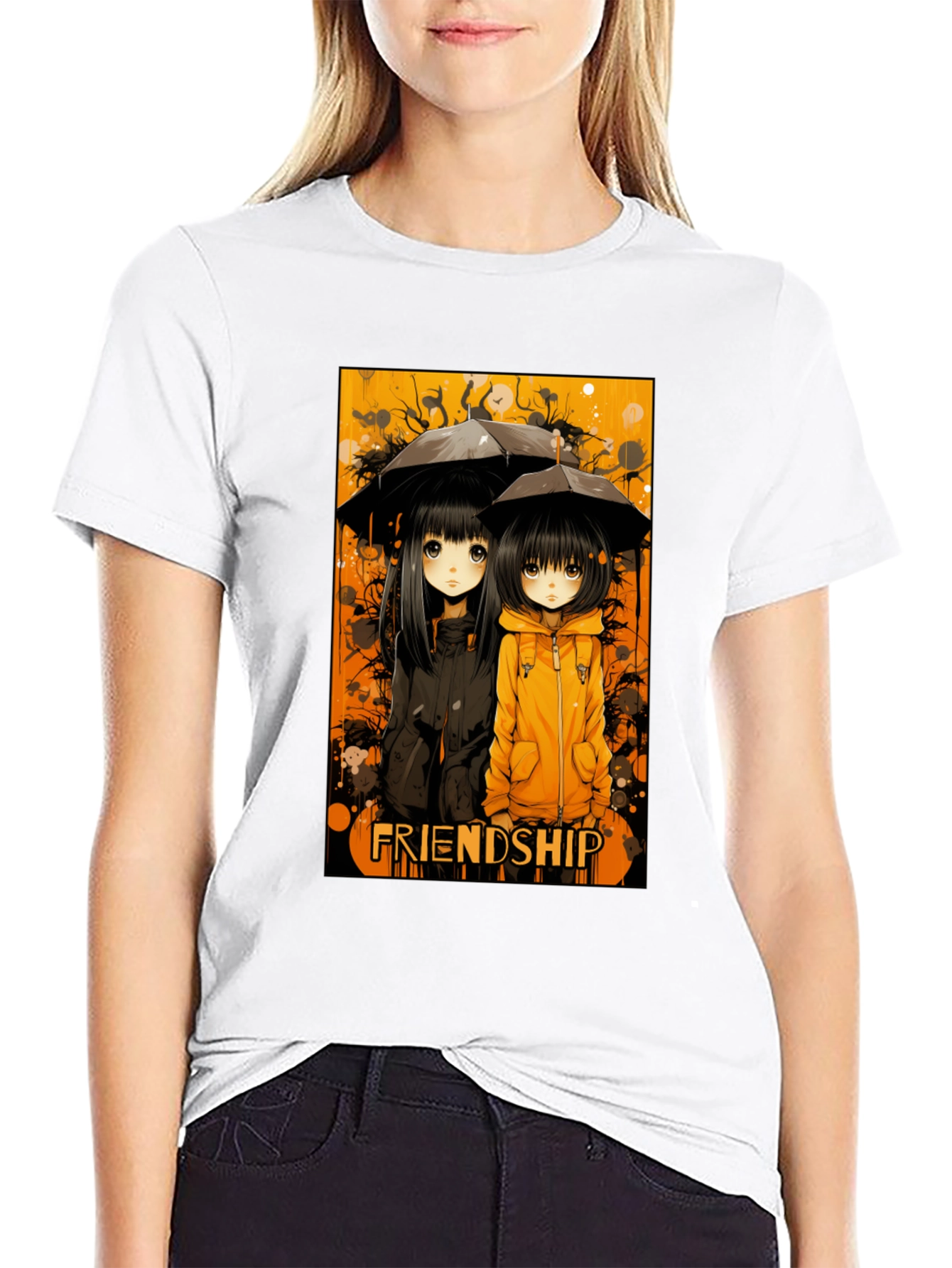 Friendship Anime Style Graphic T-Shirt