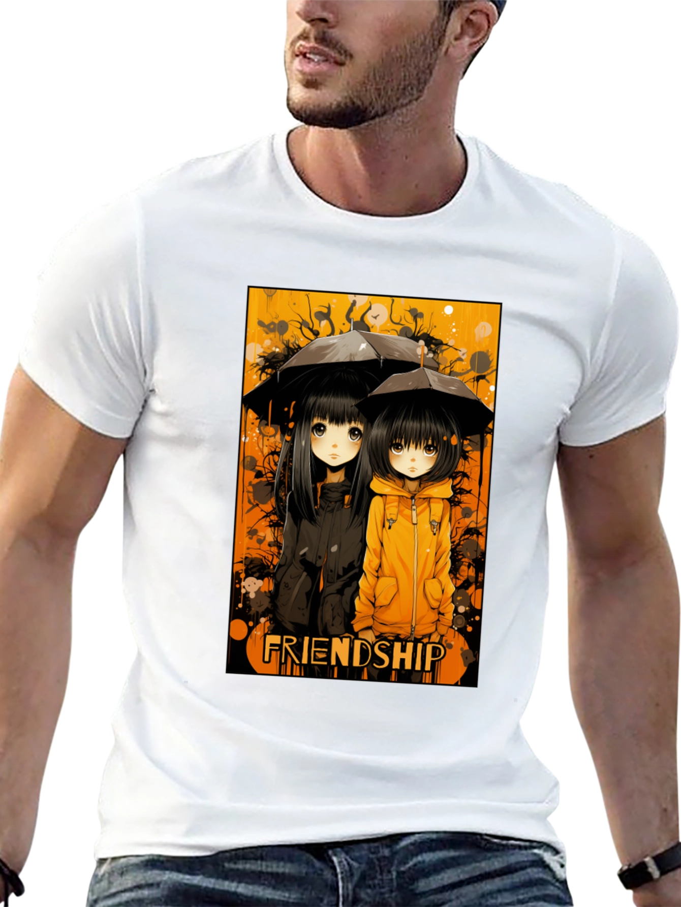 Friendship Anime Style Graphic T-Shirt