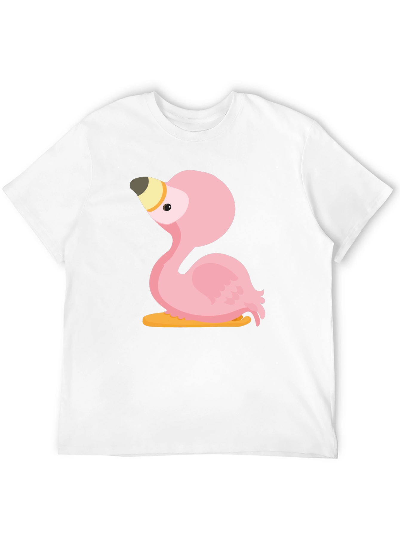 Pink Flamingo Graphic Tee - Casual Black T-Shirt