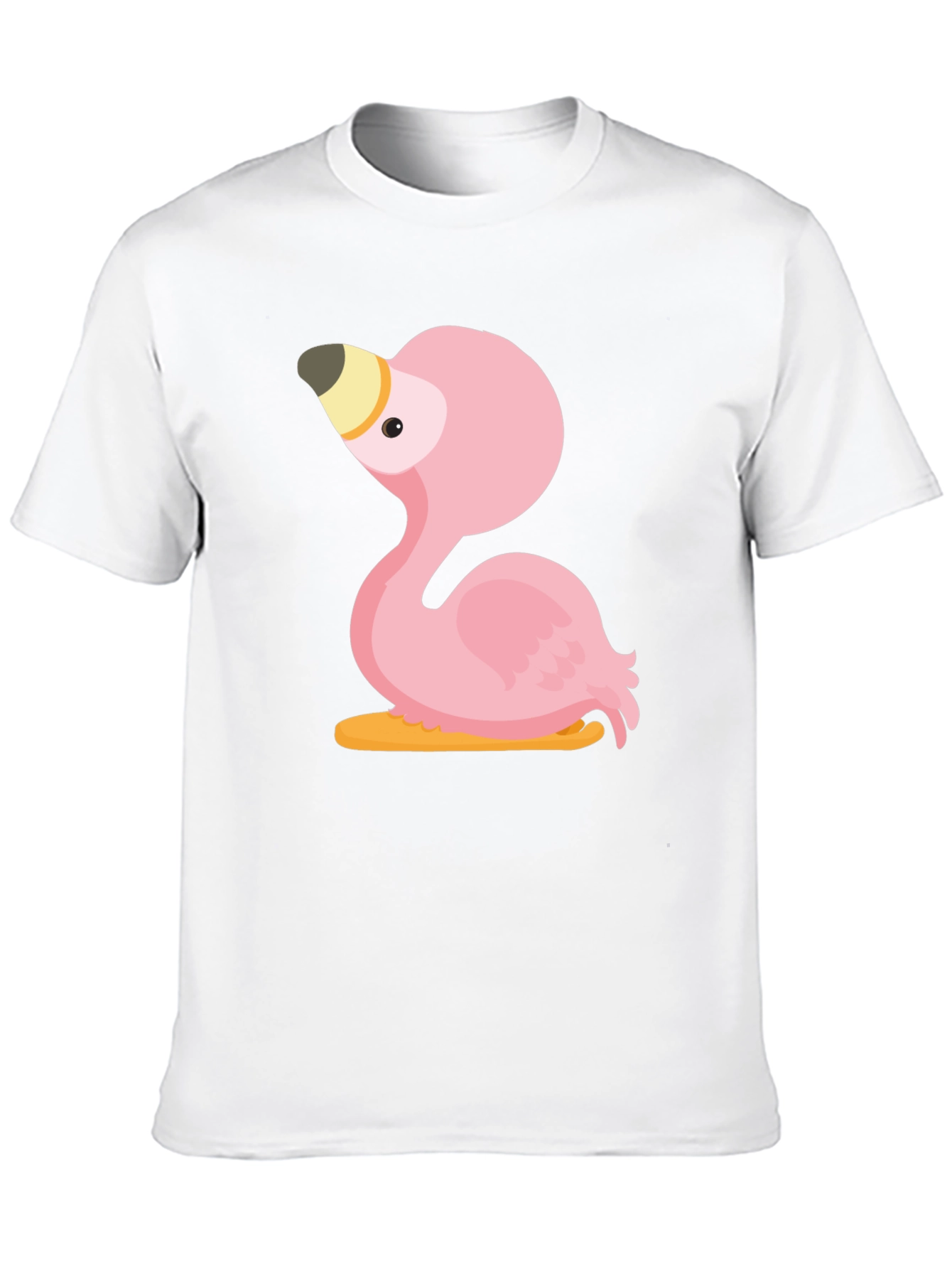 Pink Flamingo Graphic Tee - Casual Black T-Shirt