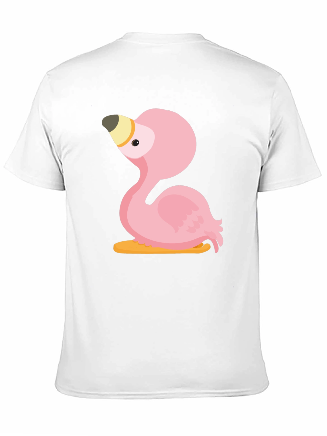 Pink Flamingo Graphic Tee - Casual Black T-Shirt