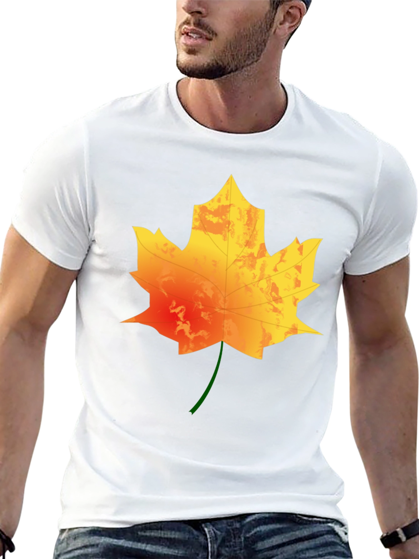 Maple Leaf Graphic Print Tee - Autumn Style