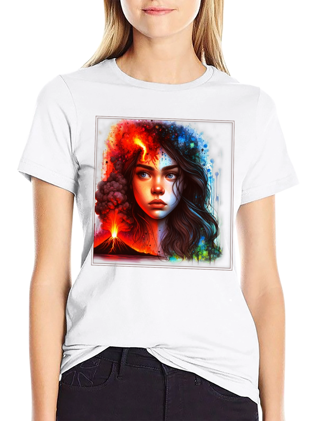 Lava & Rain T-Shirt: Dual Nature Graphic Tee