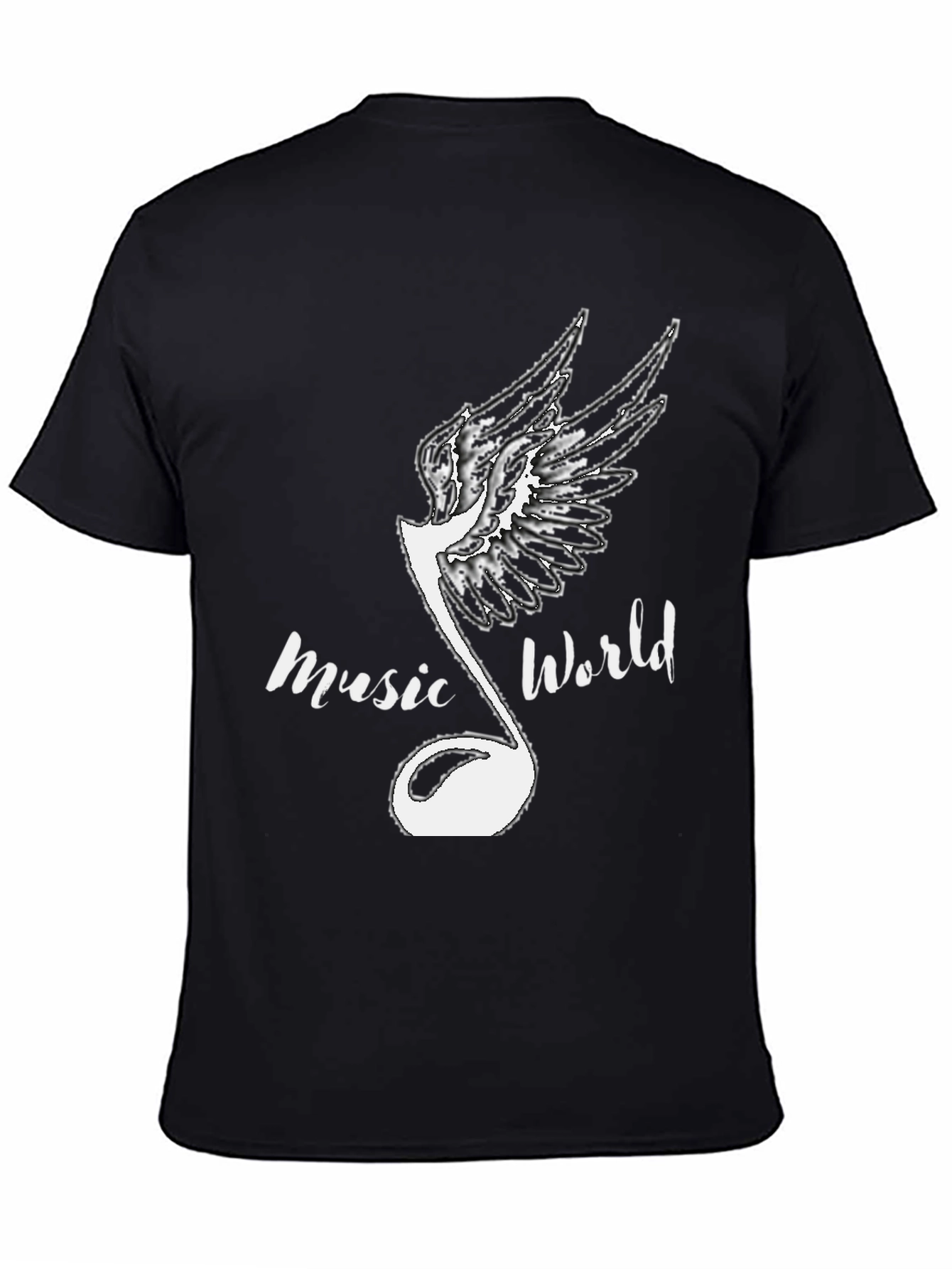 Music World Graphic Print Black T-Shirt