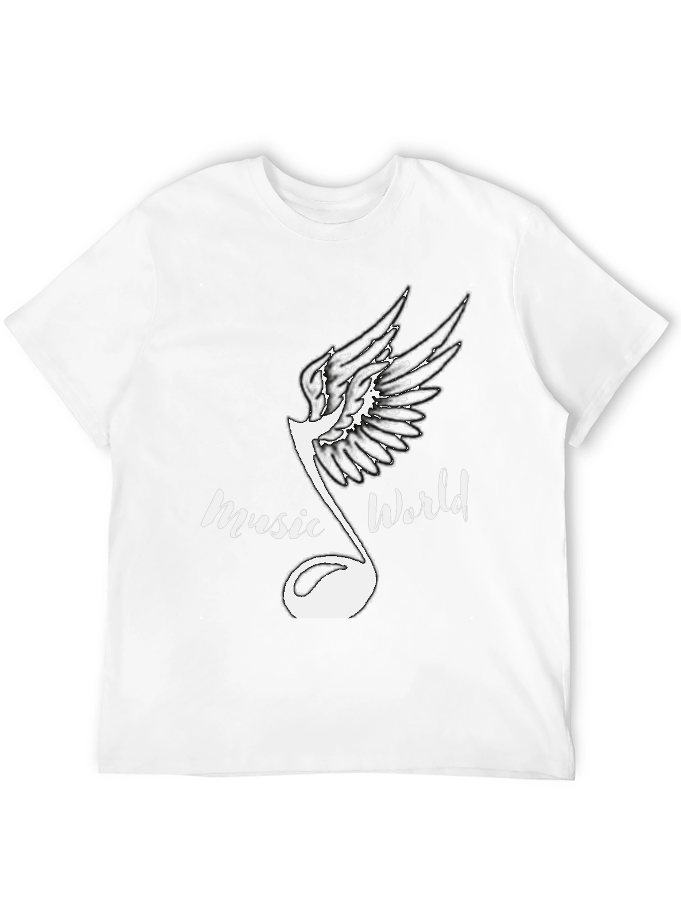 Music World Graphic Print Black T-Shirt