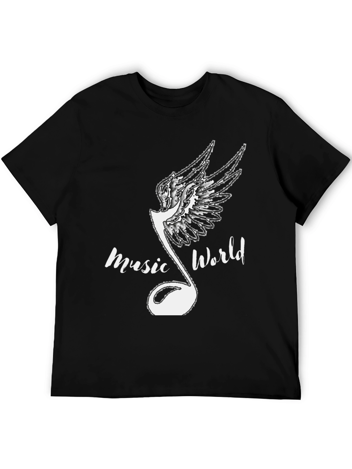 Music World Graphic Print Black T-Shirt