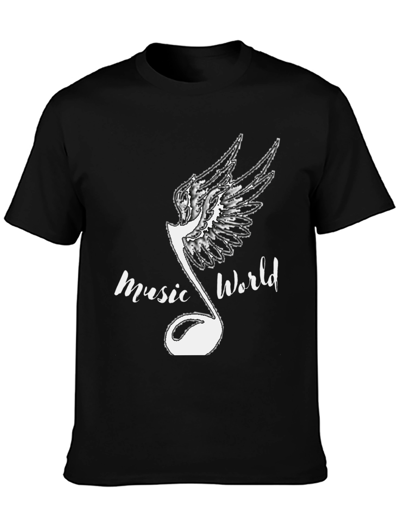 Music World Graphic Print Black T-Shirt